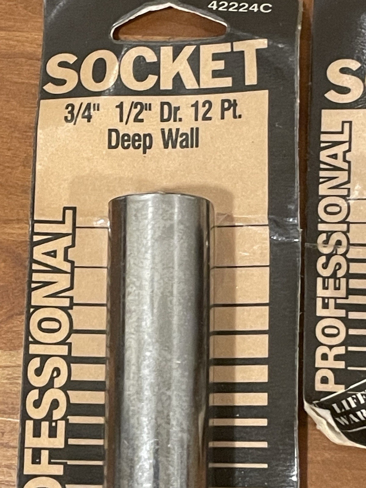 3/4” 1/2” 6 Pt impact socket 43624C 3/4” 1/2” 12pt deep wall socket 42224C