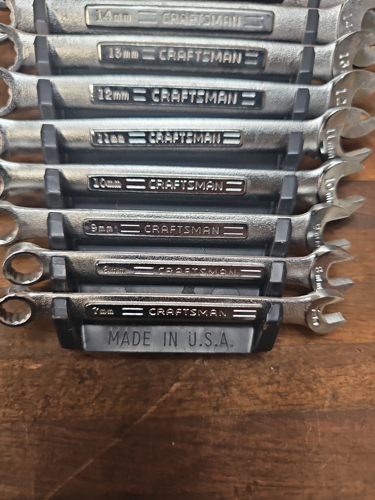 L59- vintage Craftsman Metric Combination Wrench Set 7mm-17 mm Forged In USA