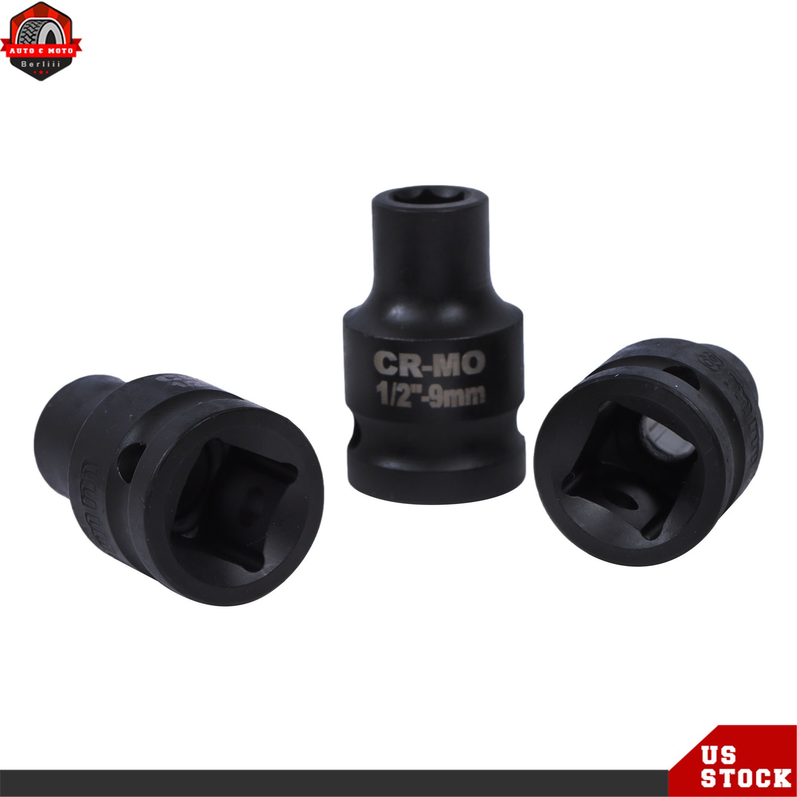 35pcs 1/2″ Inch Deep Impact Socket Set Drive 8-32mm Metric Garage With Case