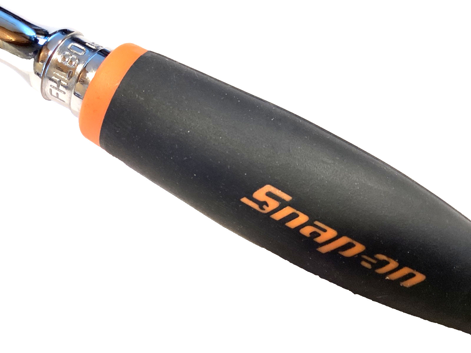 Snap On Tools 3/8” Drive ORANGE Soft Grip Long Handle Ratchet FHL80 NEAR MINT