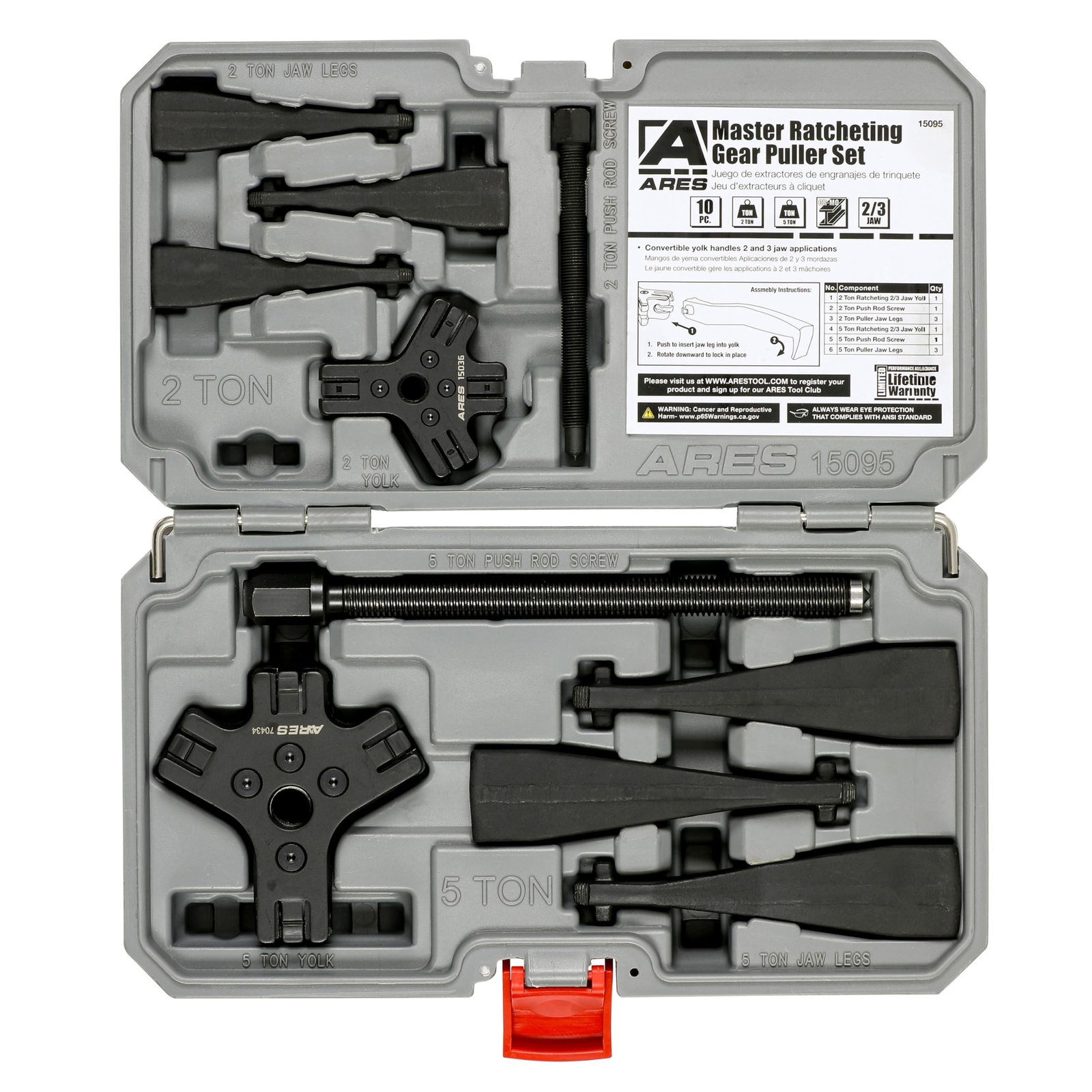 ARES 15095 – Master Ratcheting Gear Puller Set – Premium Chrome Moly