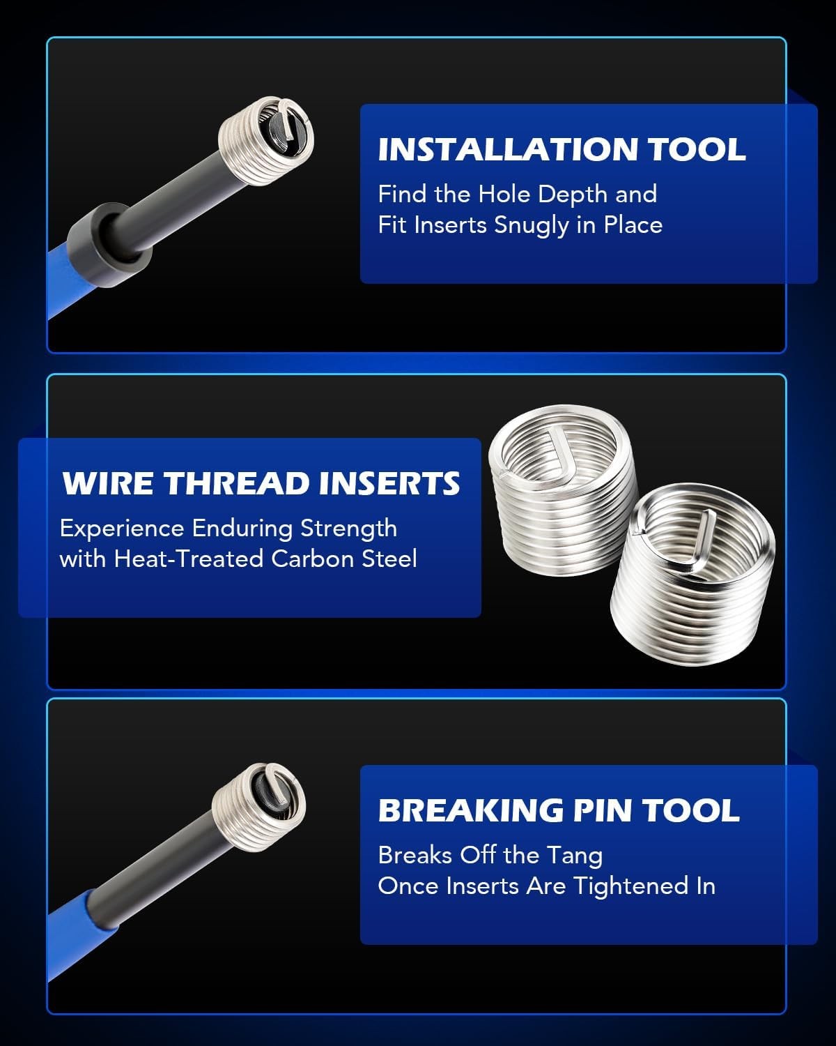 Orion Motor Tech Thread Repair Kit, SAE Helicoil Kit with HSS Set