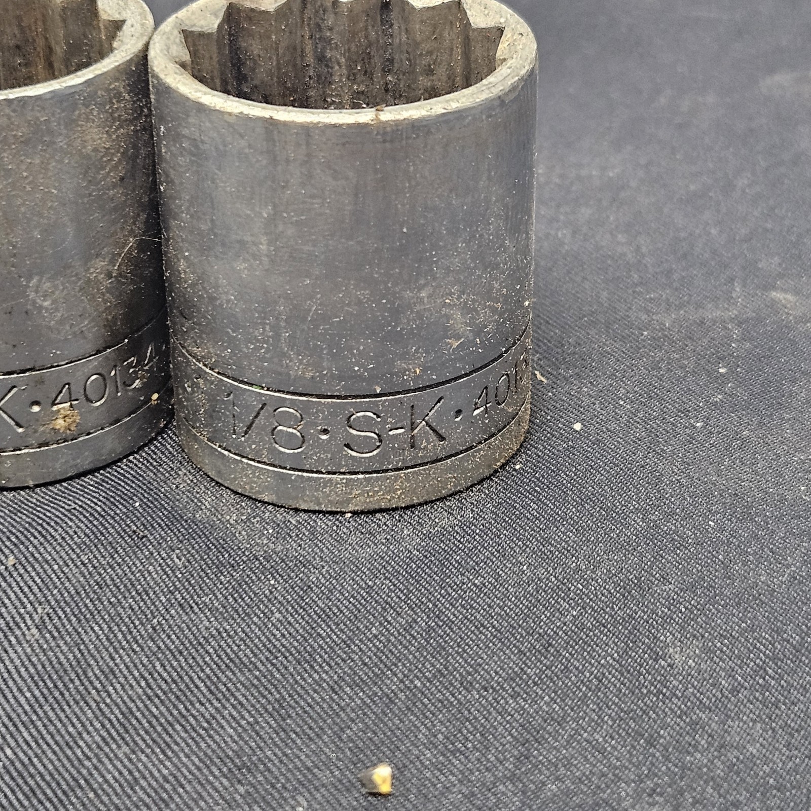 S-K Tools Shallow Socket Set 1/2” Drive SAE 8Pcs USA 12 point Star Vintage READ