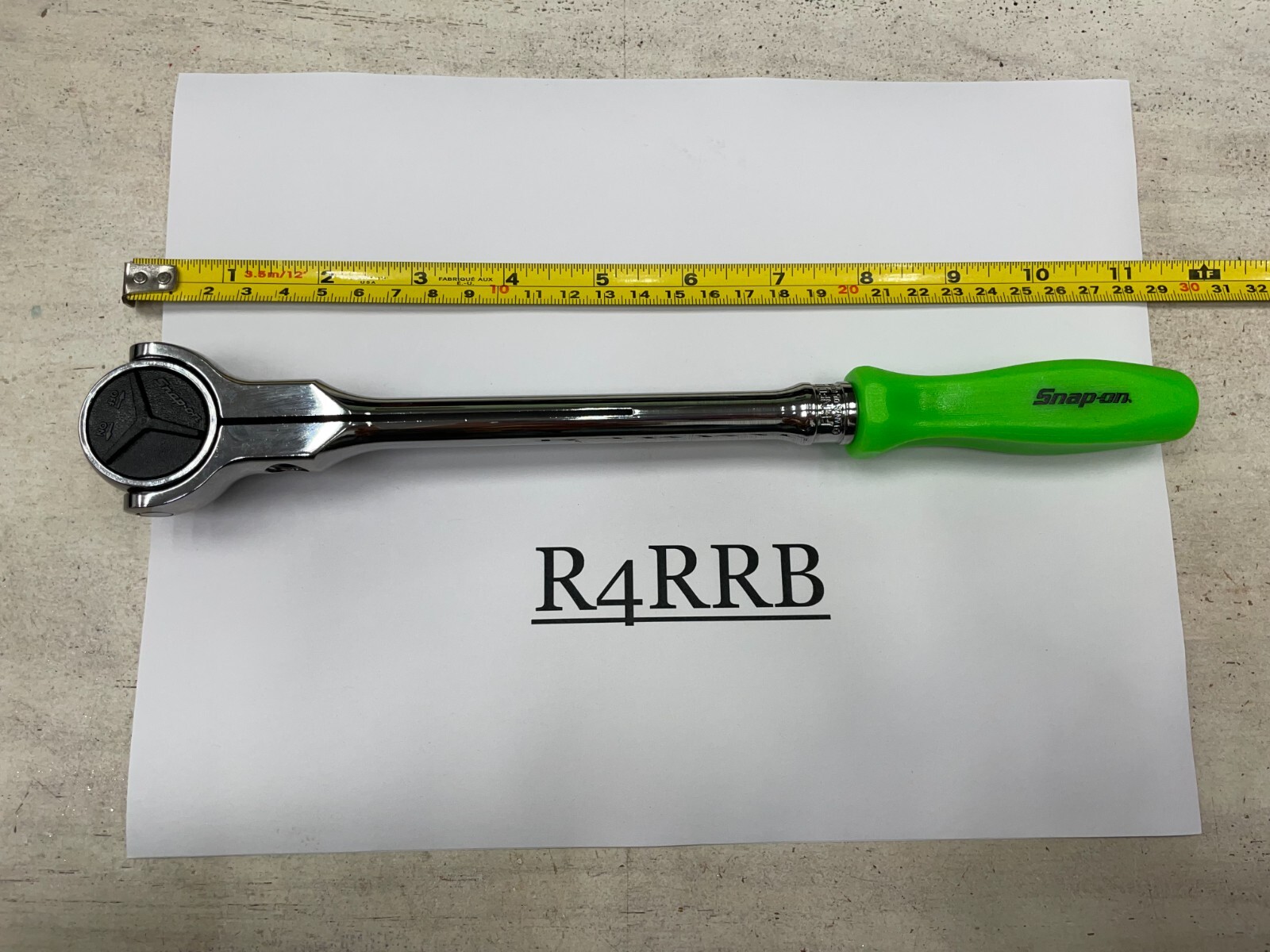 Snap-on Tools USA NEW GREEN 3/8″ Drive Hard Grip Round Swivel Ratchet FHNFD100G