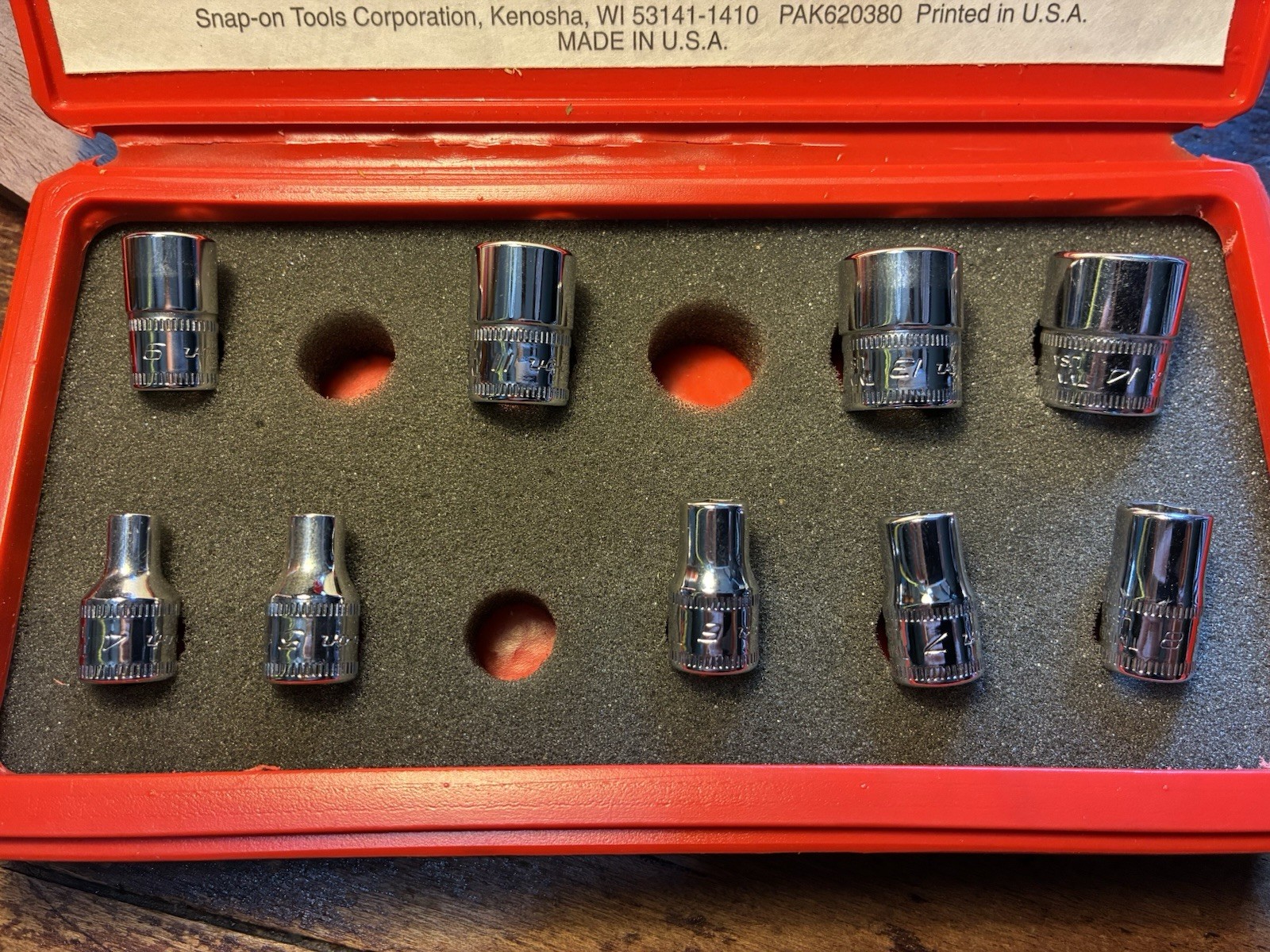 Snap On 1/4 Metric Shallow Sockets In Box 4 To 14mm Missing 5.5,10 & 12 Sockets