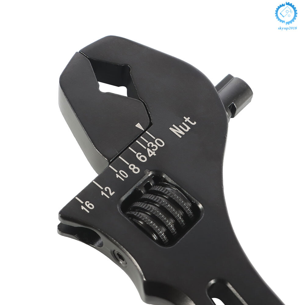 Black Adjustable Wrench Aluminum Tool Spanner for Hose End Fitting 3AN-16AN