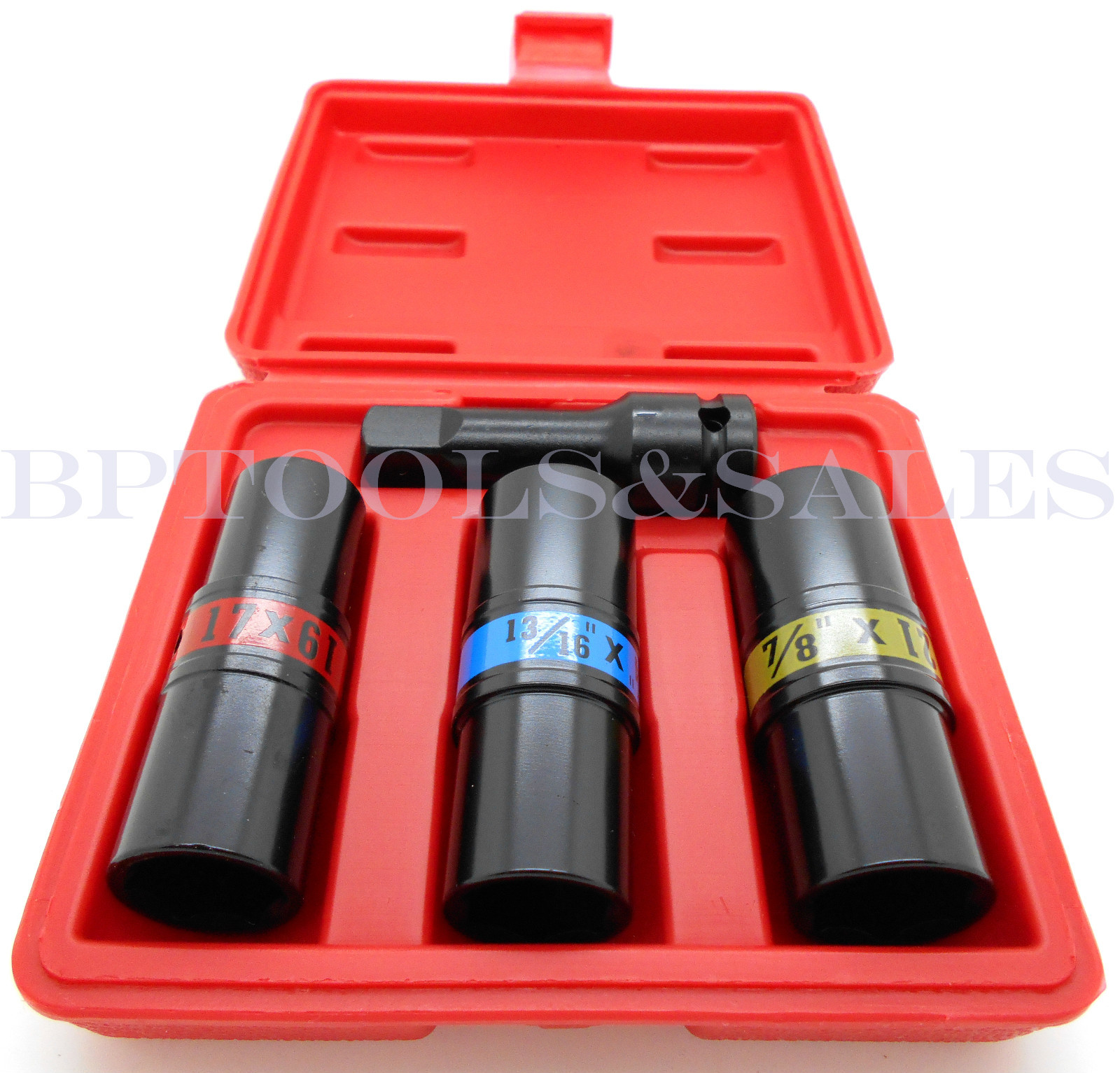 4pc 1/2″ DR. Flip Lug Nut Impact Socket Set METRIC/SAE Mag Wheel Thin Wall
