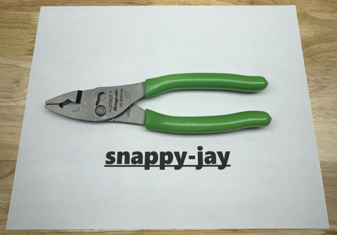 Snap-on Tools USA NEW STYLE GREEN Soft Grip 8″ Flank Jaw Pliers HJ47ACFG