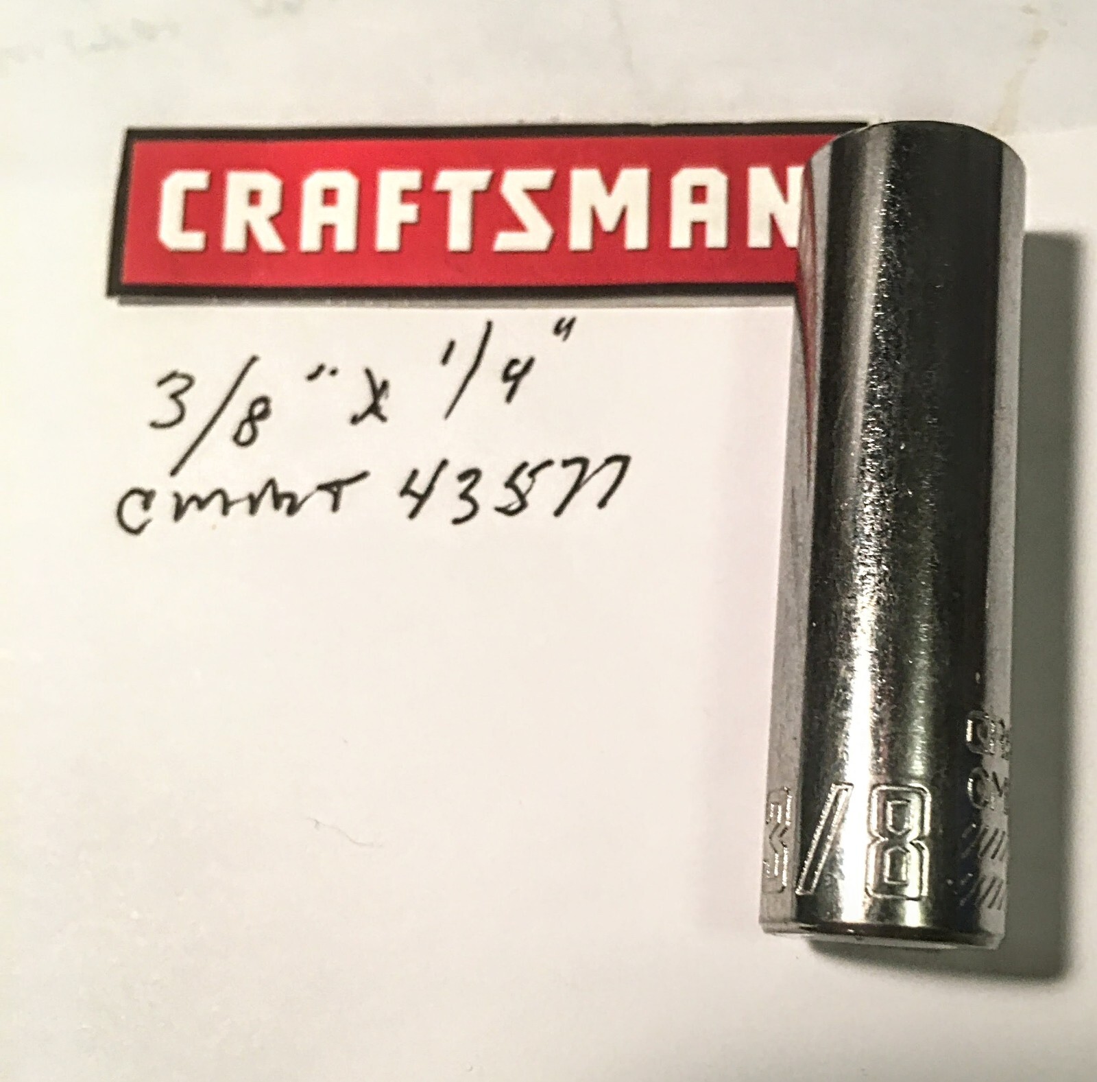 Craftsman 3/8″ x 1/4″ Dr 6 Pt Standard Deep Socket CMMT 43577 Free USA Ship