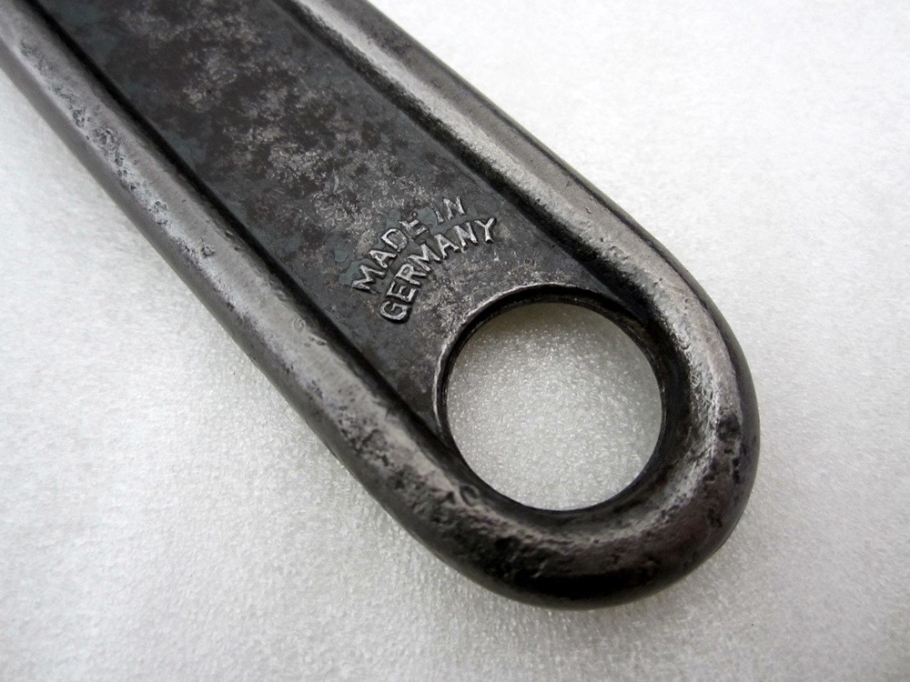 Vintage 12″ German Adjustable Wrench Thick Jaws Made in Germany