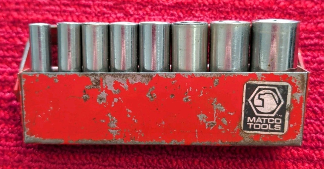 MATCO TOOLS 8 PIECE 1/4 DRIVE SAE DEEP 6 PT SOCKET SET USA 1/4 to 9/16