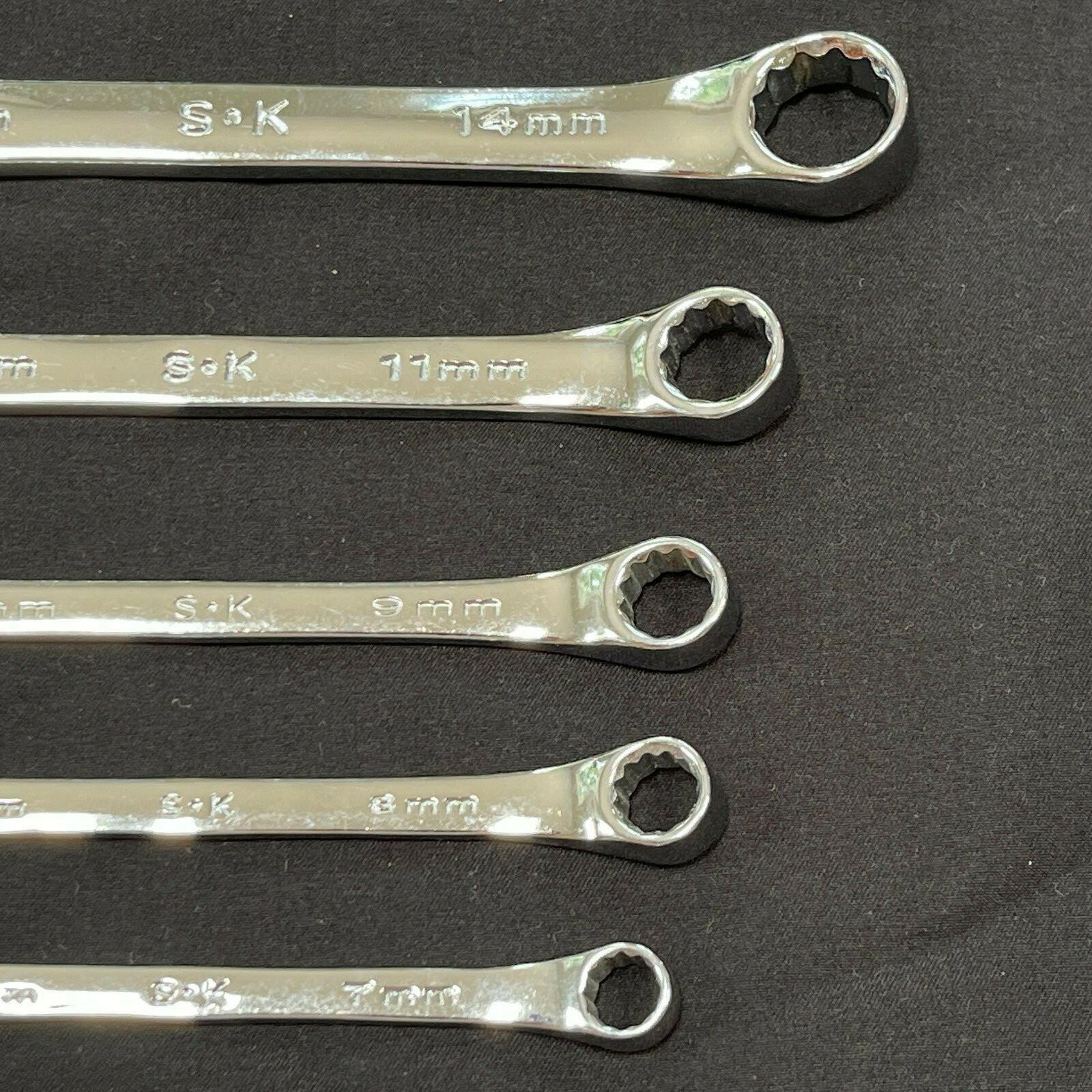 SK Hand Tool 8pc 12 Point Metric Combination Wrench Set 7mm – 19mm New Old Stock