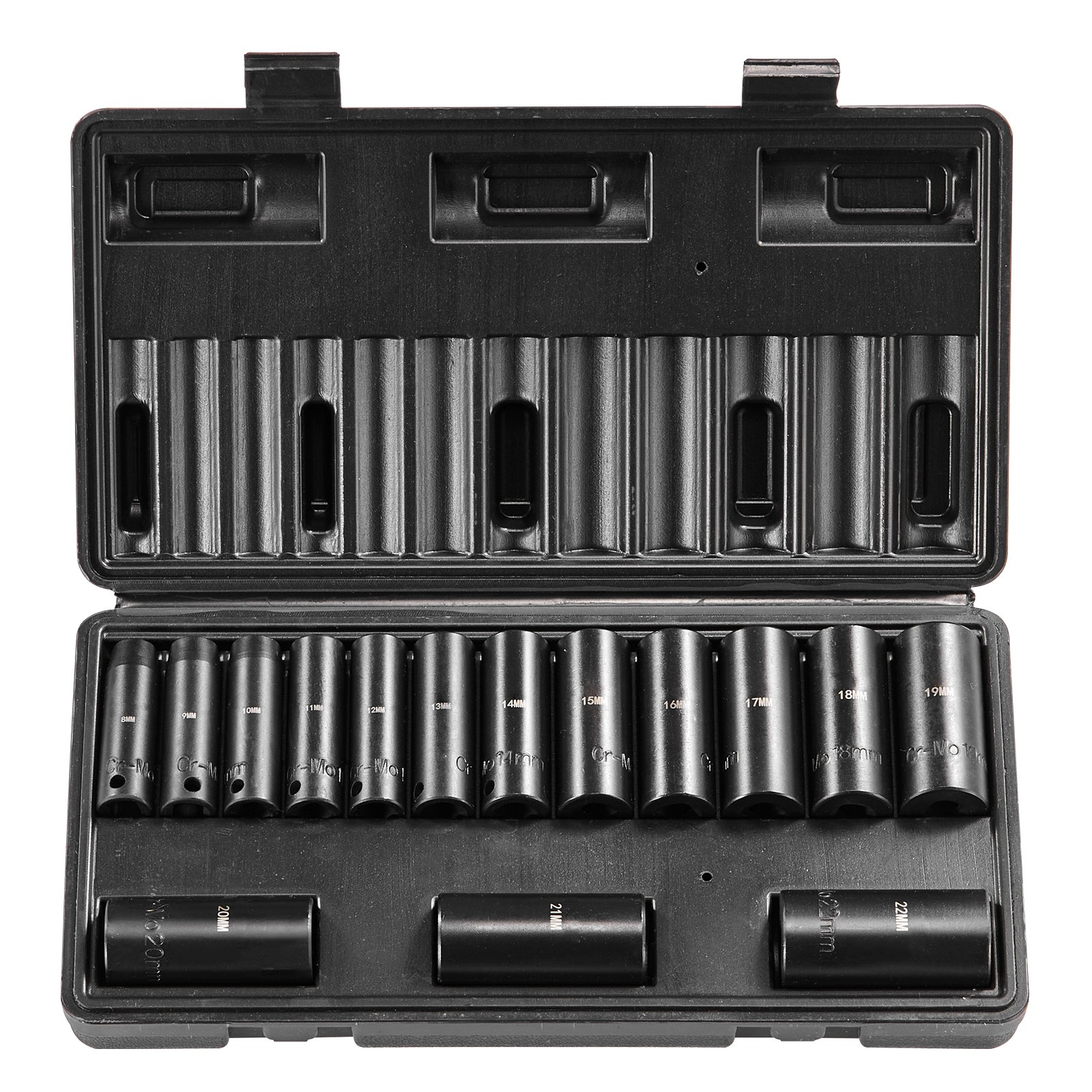 Uimoso Impact Sockets Set 15pcs 6-Point 3/8in Drive Bit Ratchet Tool Kit Case