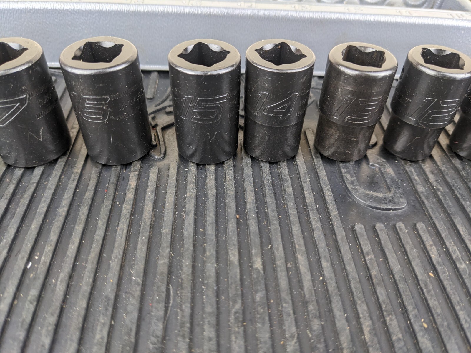 #bb249 Snap On 1/2″ drive 10 t0 19 mm 6-point Shallow Impact Socket Set 310IMMYA