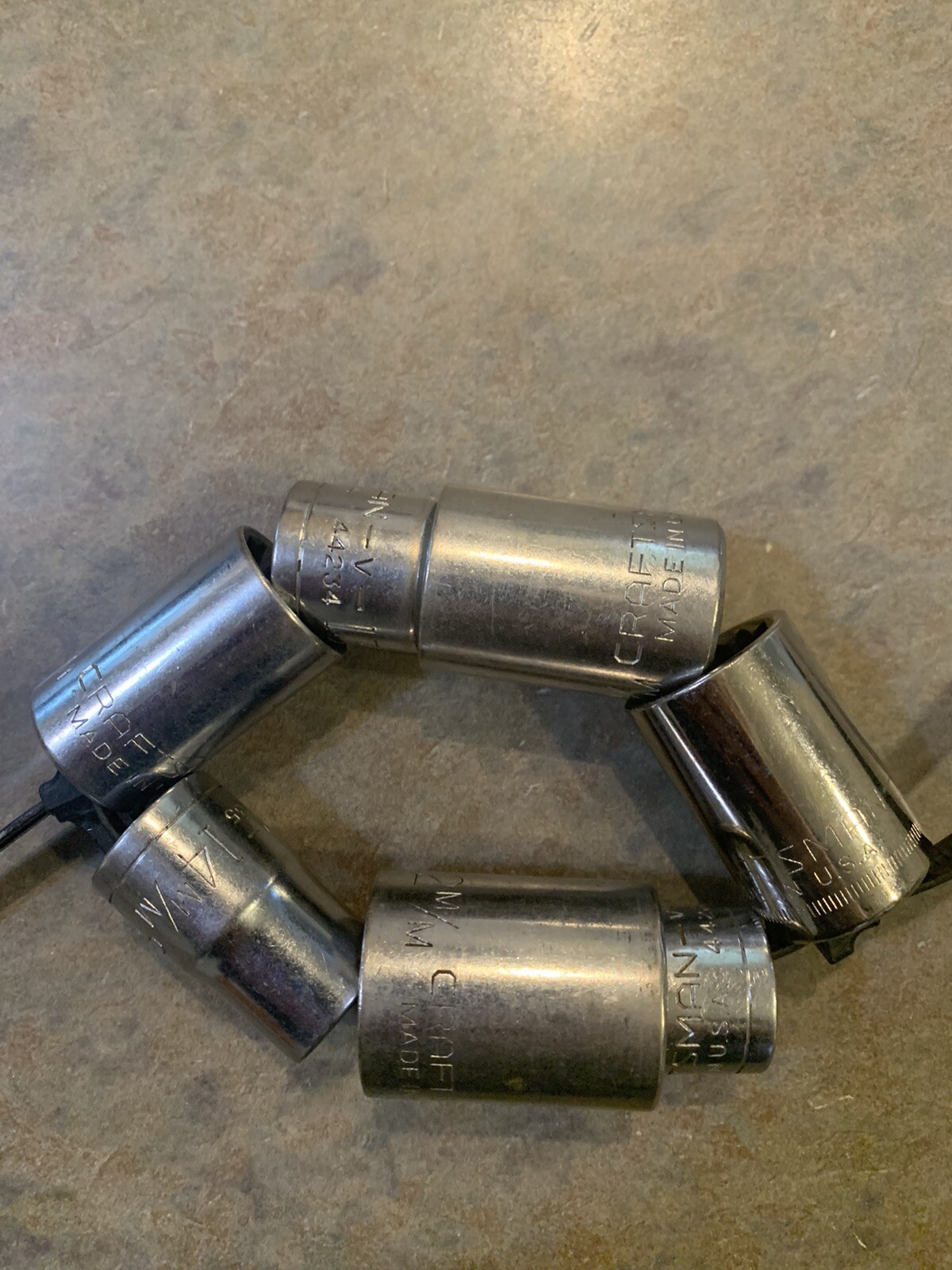 CRAFTSMAN 5 PIECE SOCKET SET 44238,44267,44236,44235,44237 MADE IN USA