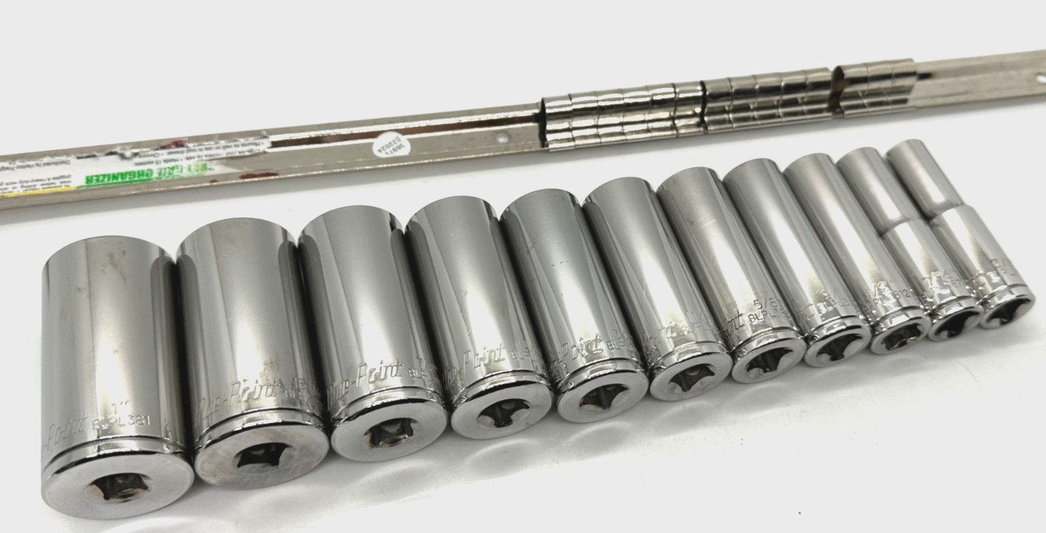 Blue Point Tools 3/8″ Drive DEEP SAE 3/8” – 1″ Socket Set Lot 12 Point Rail