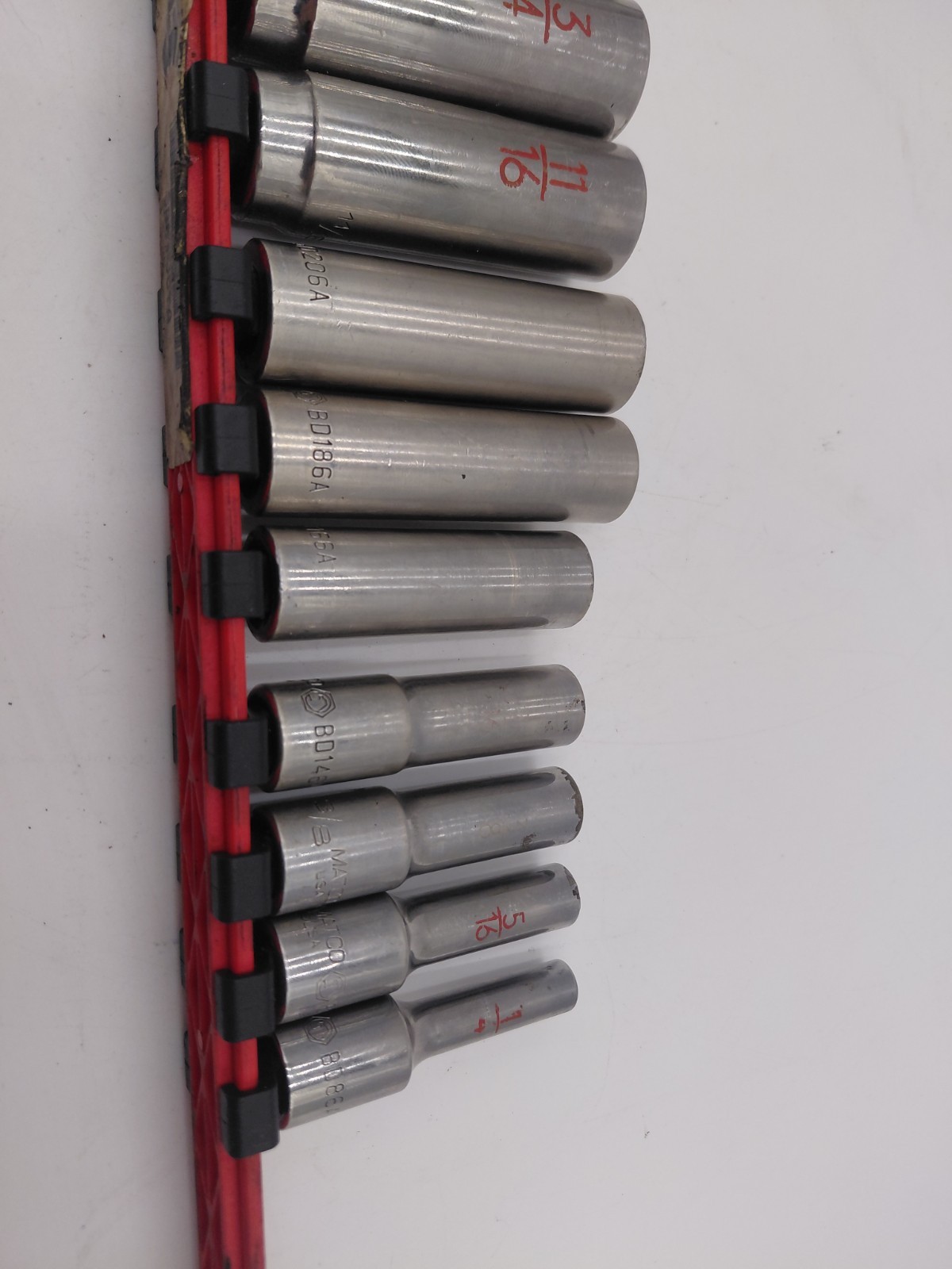 MATCO 13 Piece 3/8″ Drive SAE 6 Point Deep Chrome Socket Set Tools Garage