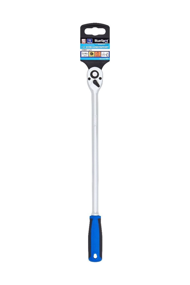 Blue Spot Tools 02034 300MM (12″) 1/4″ Extra Long Ratchet (72 Teeth)