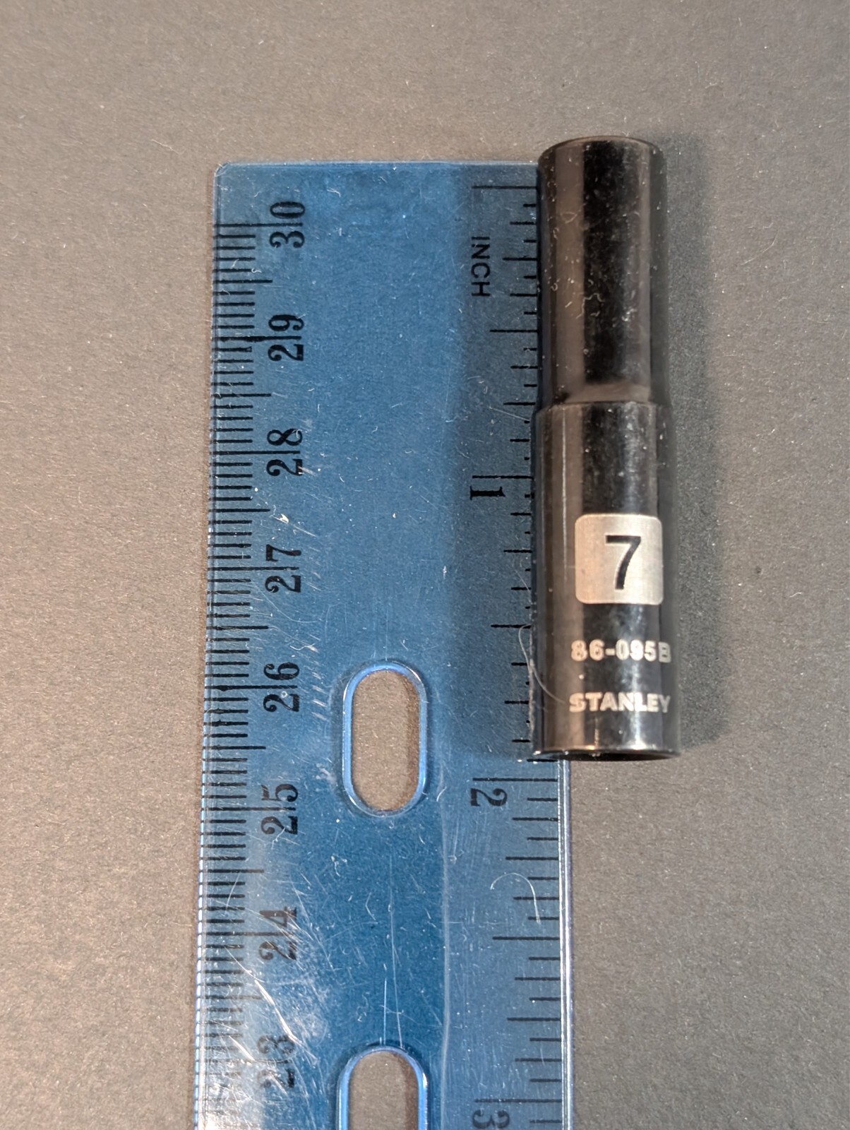 1x Stanley Deep Socket 7mm – 1/4″ Drive – 86-095 B – Black Chrome 6 point Socket
