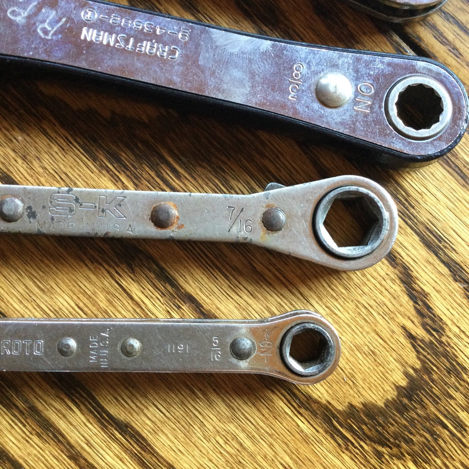 Craftsman Standard SAE Reversible Ratcheting Wrench Set USA Proto SK 5 16 ~3/4
