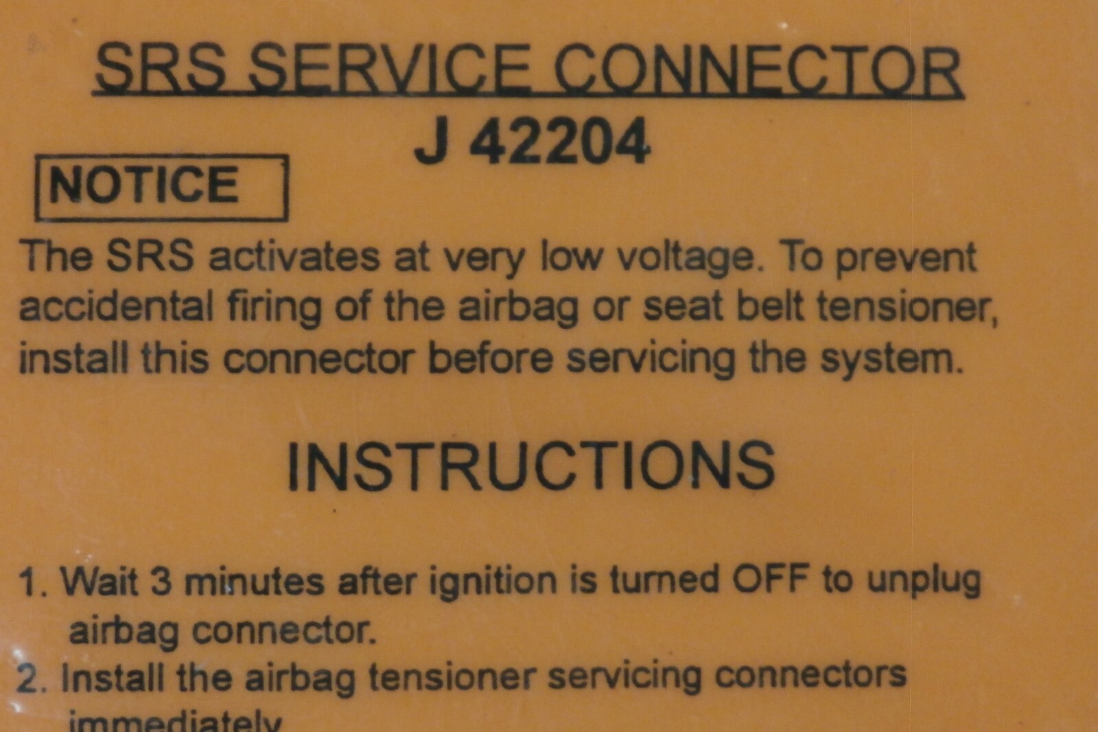 J42204 SRS Deployment Harness, Kent Moore, Free US Ship `
