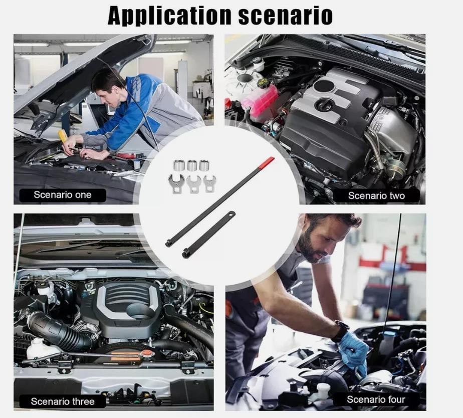 8PC Serpentine Belt Tension Setting Wrench Tool 1/2″ 3/8″ Square