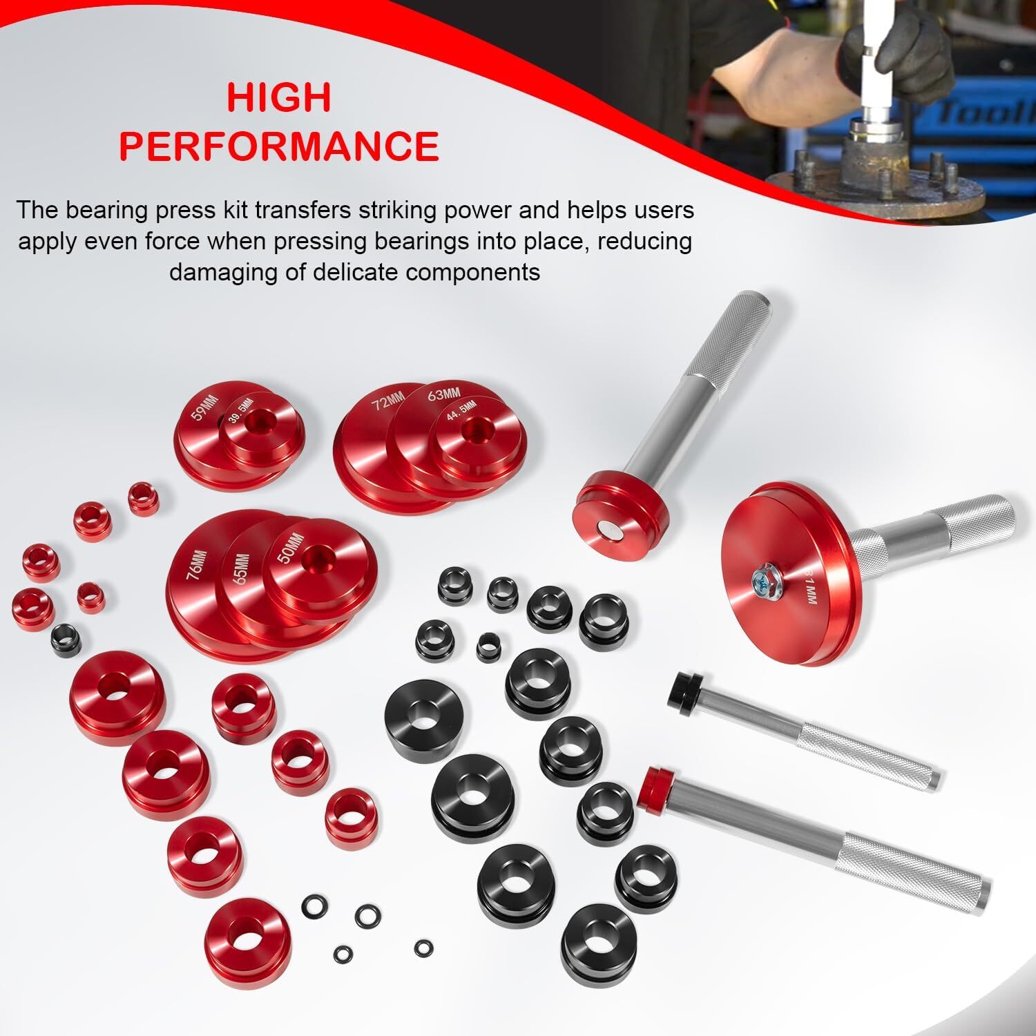 For Bearing Installation Bearing Press Kit 43 pcs Bearing Race & Seal Driver Set