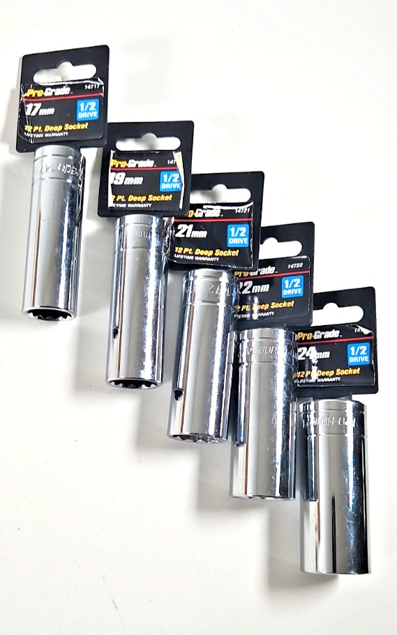 Pro-Grade 19404 0.5 in. Drive SAE Socket Set in Case – 16 Piece