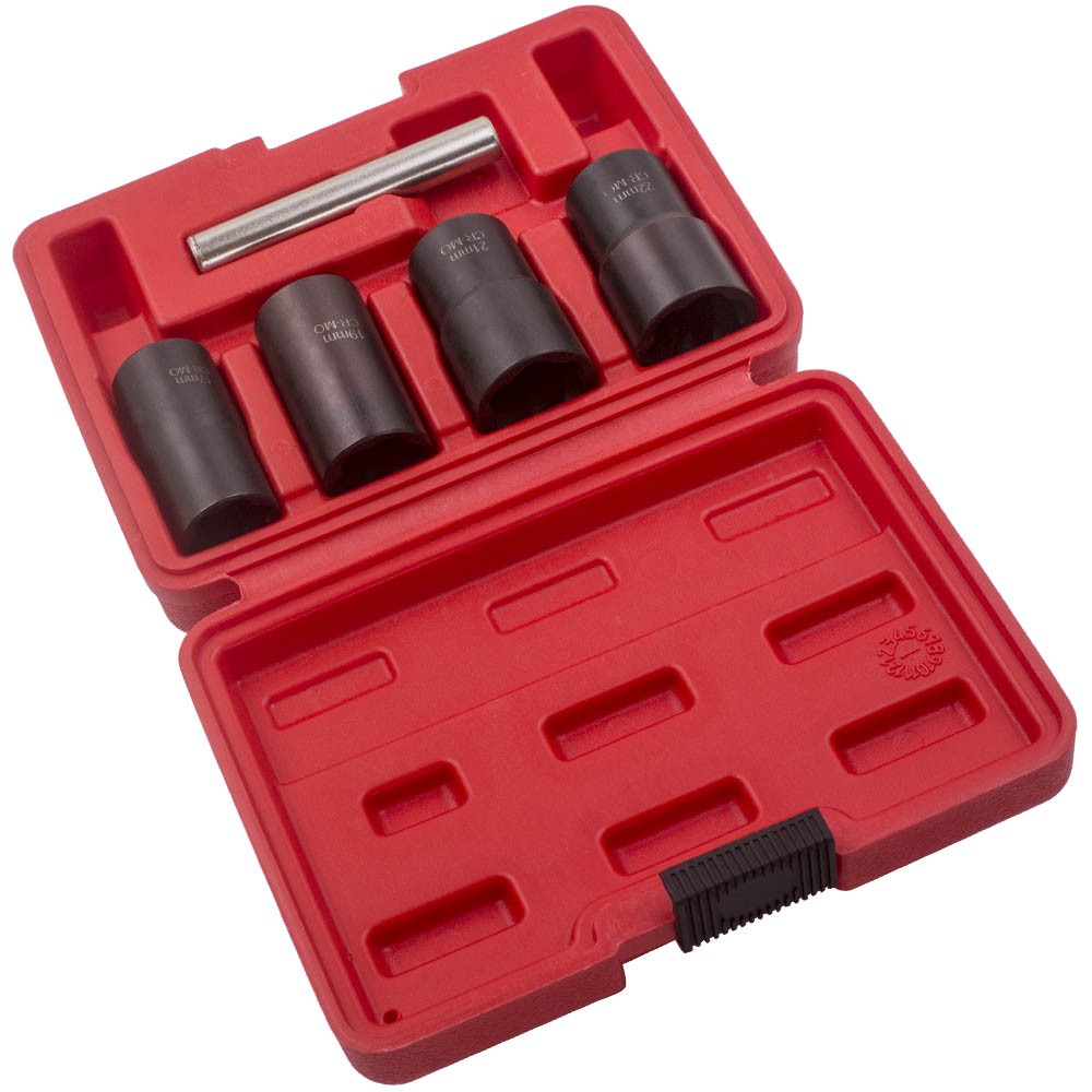 5x 1/2″ Drive Twist Socket Set Lug Nut & Lock Remover Tool 17mm 19mm 21mm 22mm