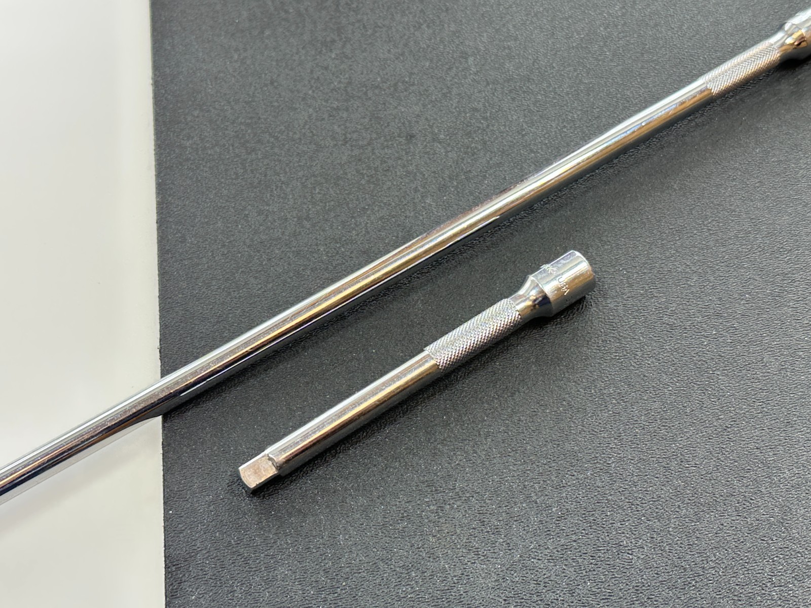 🇺🇸 Snap On USA 2pc 1/4″ Drive 14″ & 4″ Knurled Chrome Extension, TMXK140 TMXK4