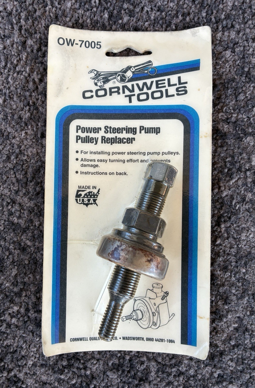 Cornwell Tools Power Steering Pump Pulley Installer and Puller OW 7005 7185 NOS