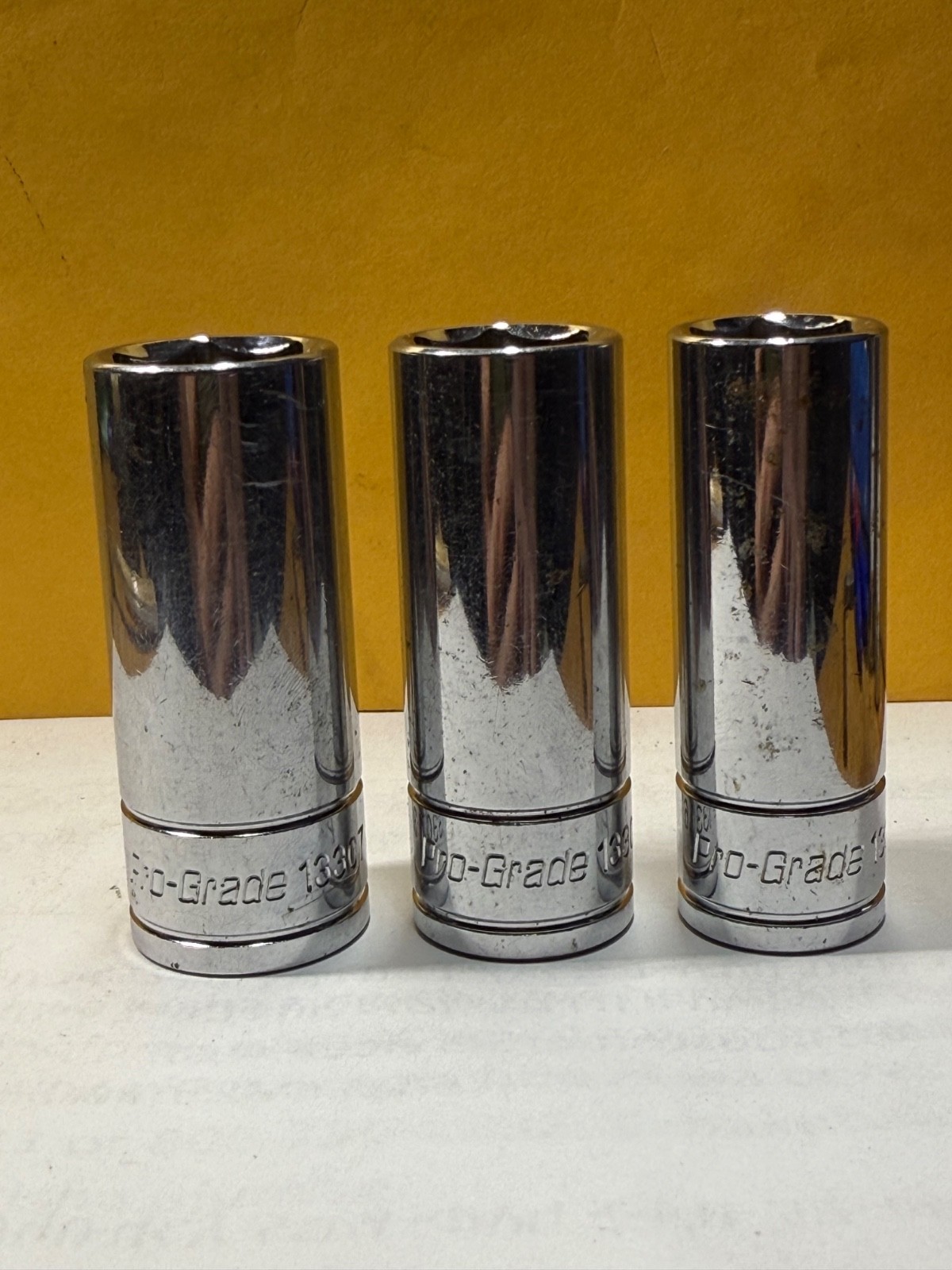 Pro-Grade 13305 5/8″-13306 11/16”-13307 3/4” Deep Socket 6 Point, 3 /8″ Drive