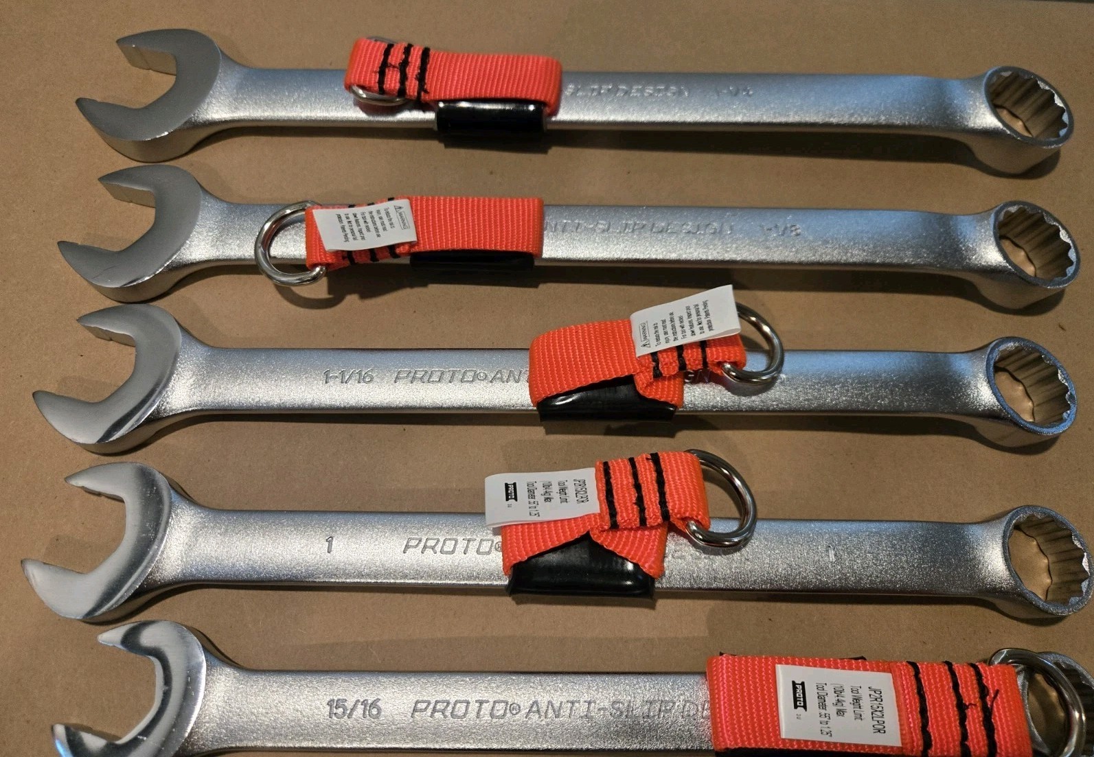 NOS Proto Professional 15PC 5/16″-1-1/4″ 12PT SAE Anti-Slip Combo Wrenchs READ