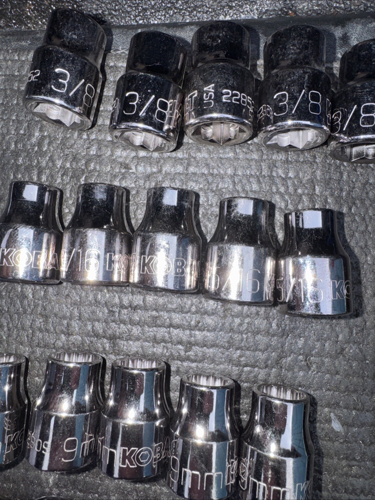 180pc Kobalt Tools USA Hex Key & Huge Socket Lot 10mm SAE Metric Danaher Made