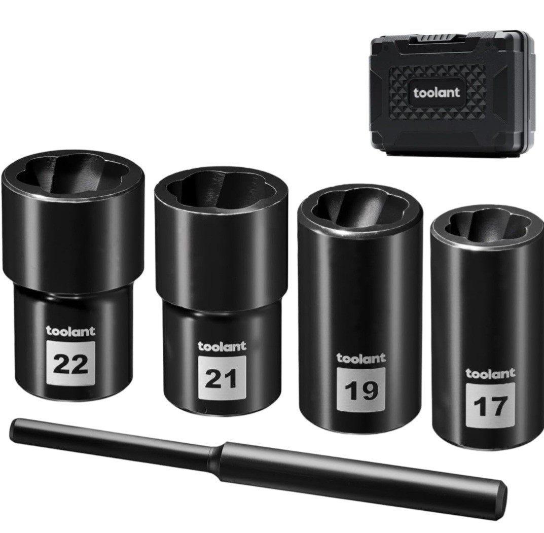 5pcs Lug Nut Remover, Bolt & Nut Remover Socket Tool Kit, Stripped Bolt…