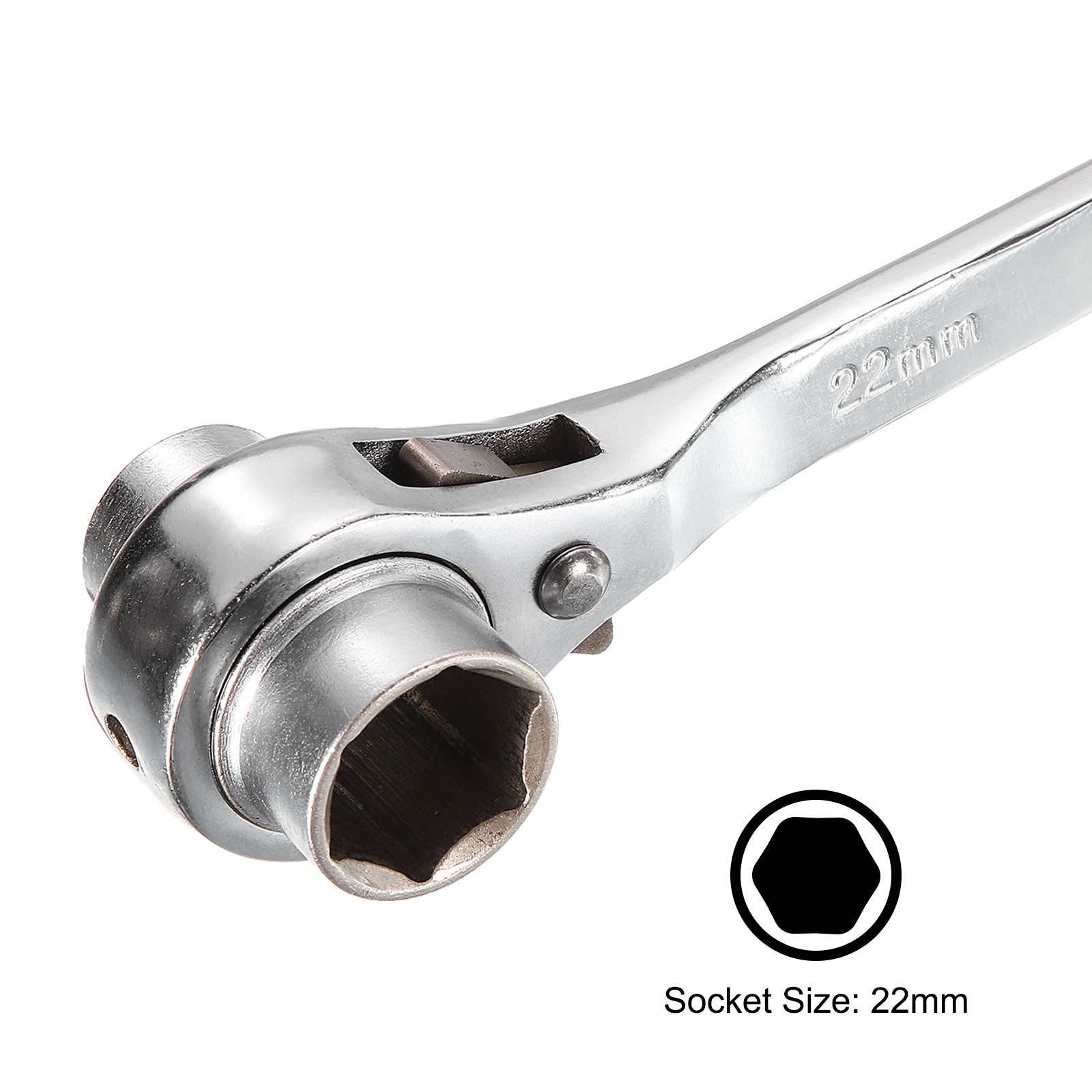 2pcs 19x22mm Hexagon Scaffold Podger Ratchet Spanner Ratcheting Socket Wrench us