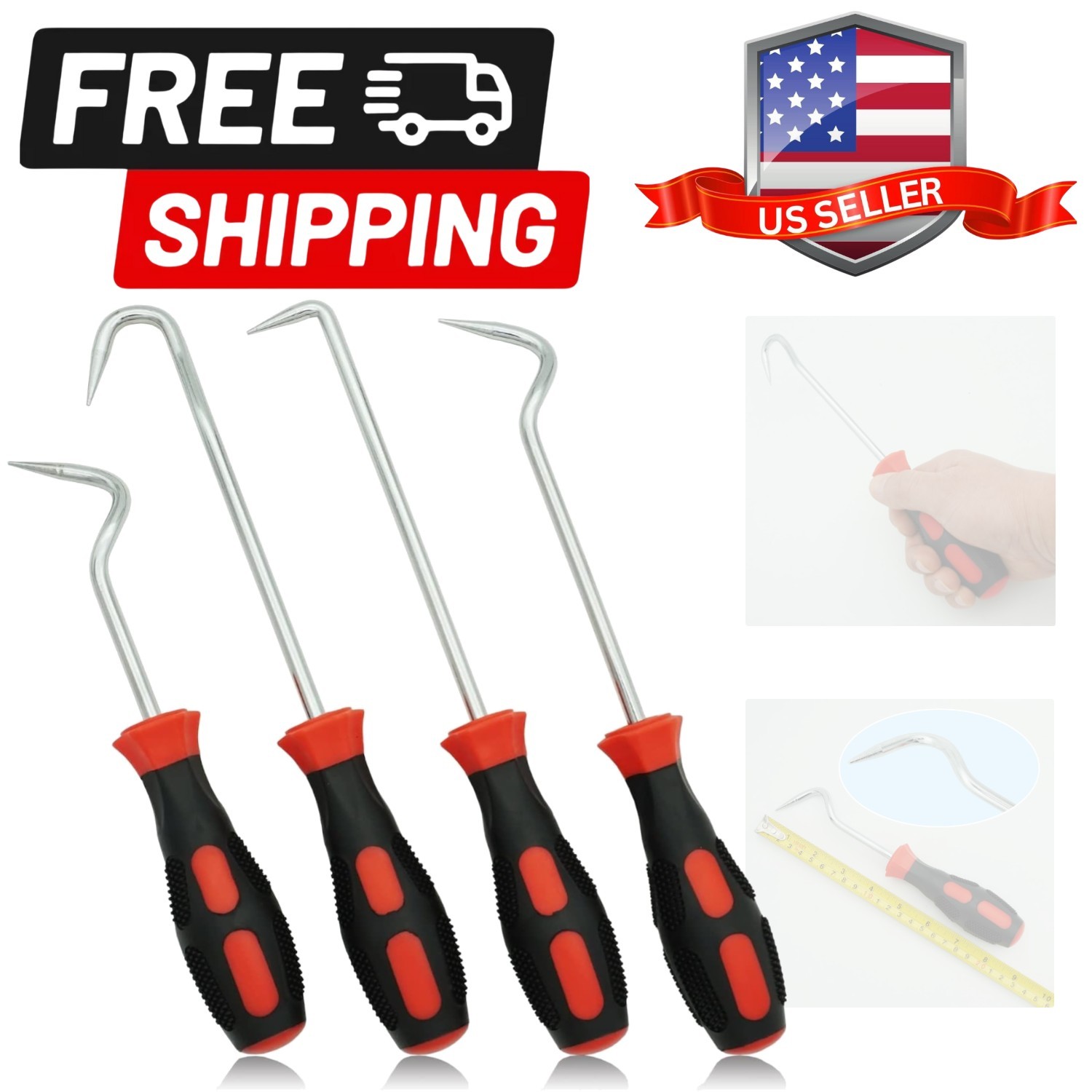 Hose Removal Hook Pick Set Pack of 4, 10″ Hook, 8″ Remover, Hose Puller Tool …