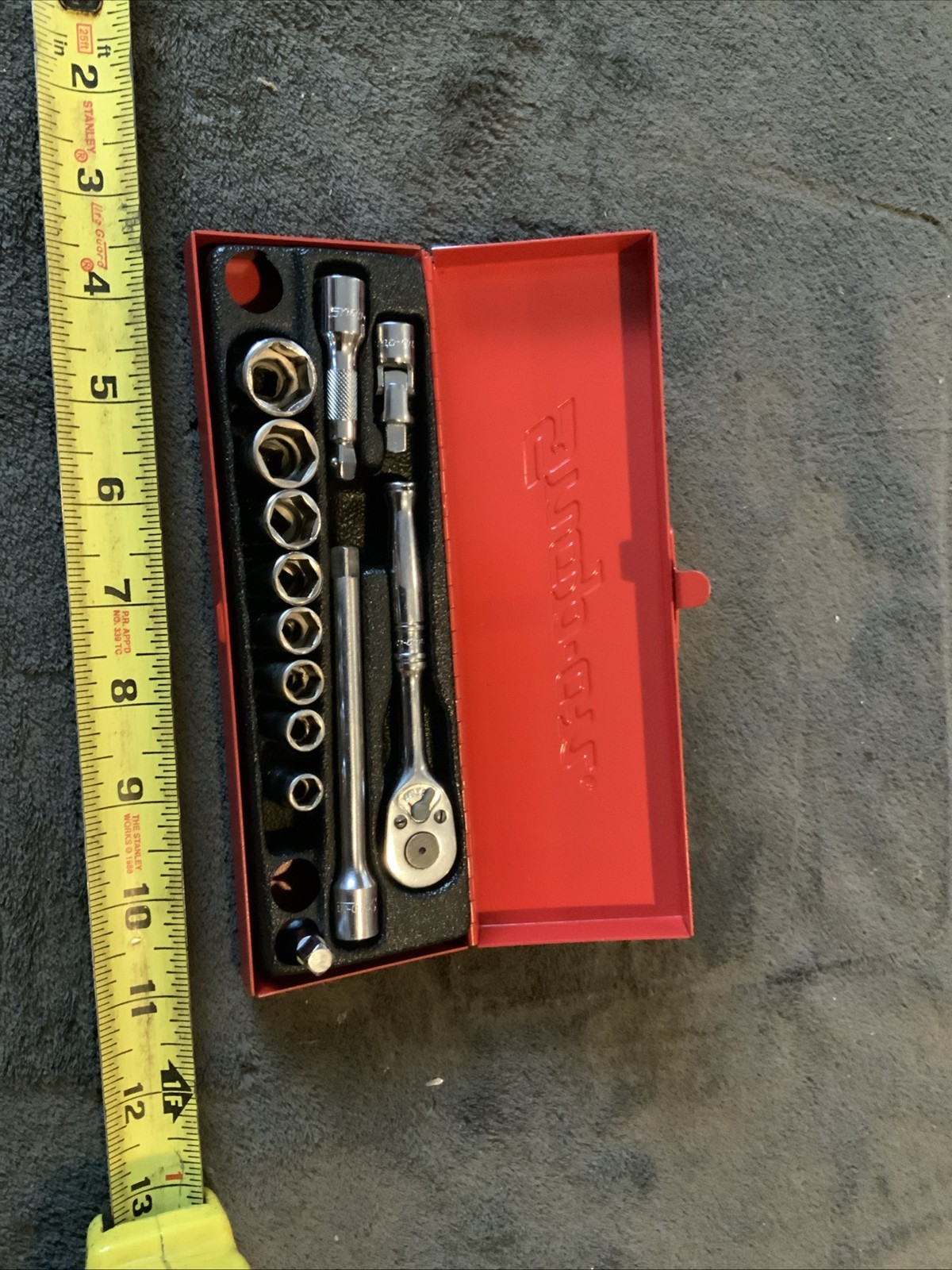 Snap On 1/4” Drive General Service Set, Missing Couple….see Pics…Descrip Sizes..
