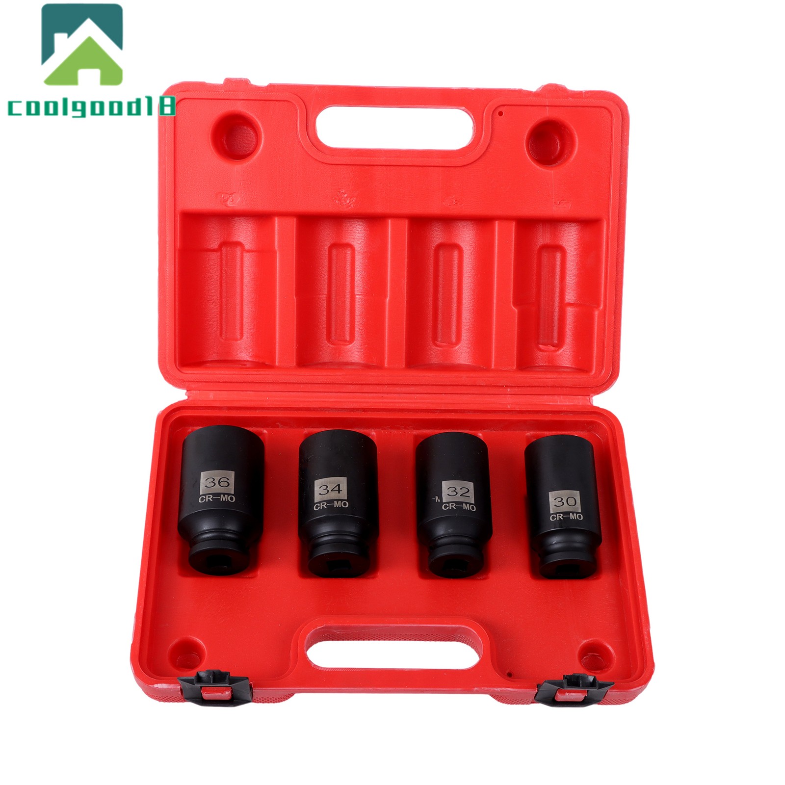 12 Point 4Pcs 1/2″ Drive Spindle Axle Nut Socket Set 30mm 32mm 34mm 36mm