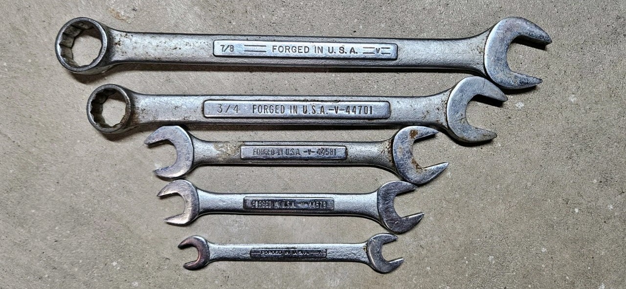 Craftsman V Vanadium 9 Piece Open Box End Wrench Set SAE