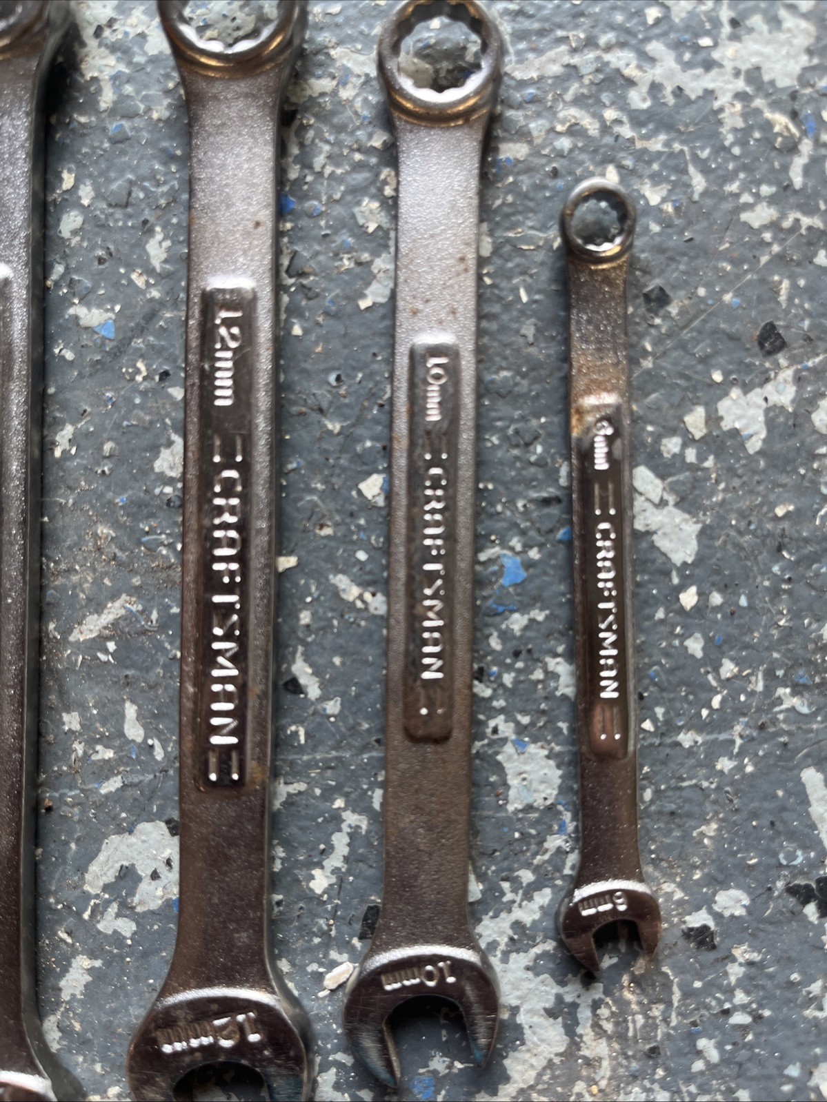 Vtg Craftsman 6 Pc Metric Combination Wrench Set 6 10 12 14 15 17 MM -VA- Series