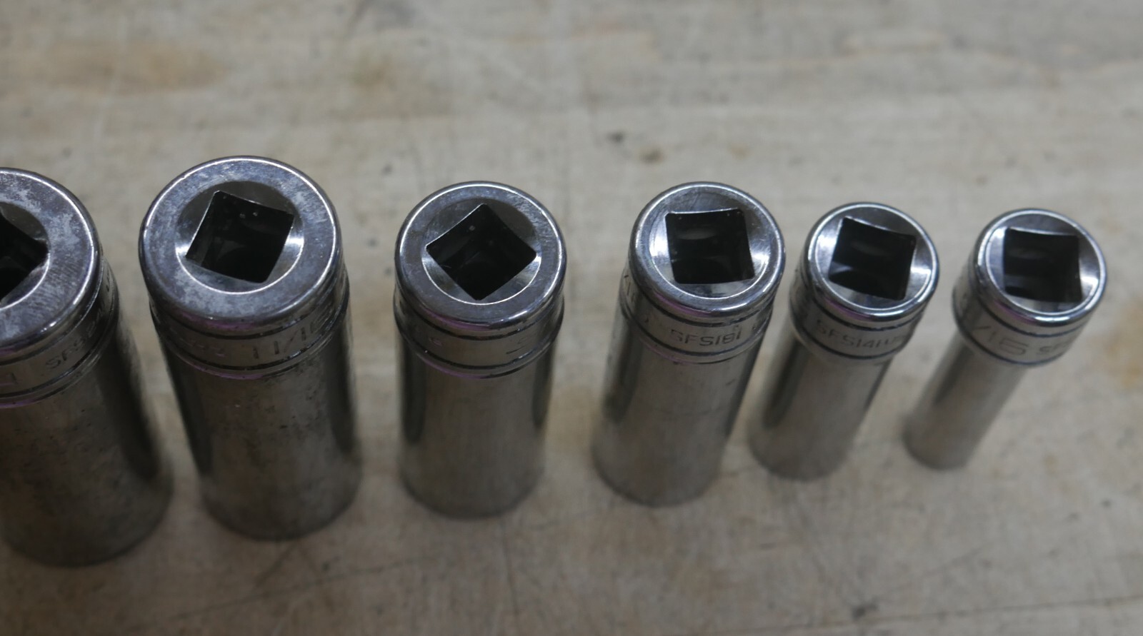 7 Snap-On Tools 7/8″ SAE /8″ Drive Standard Deep Socket SFS281 3/4 sfs241 READ
