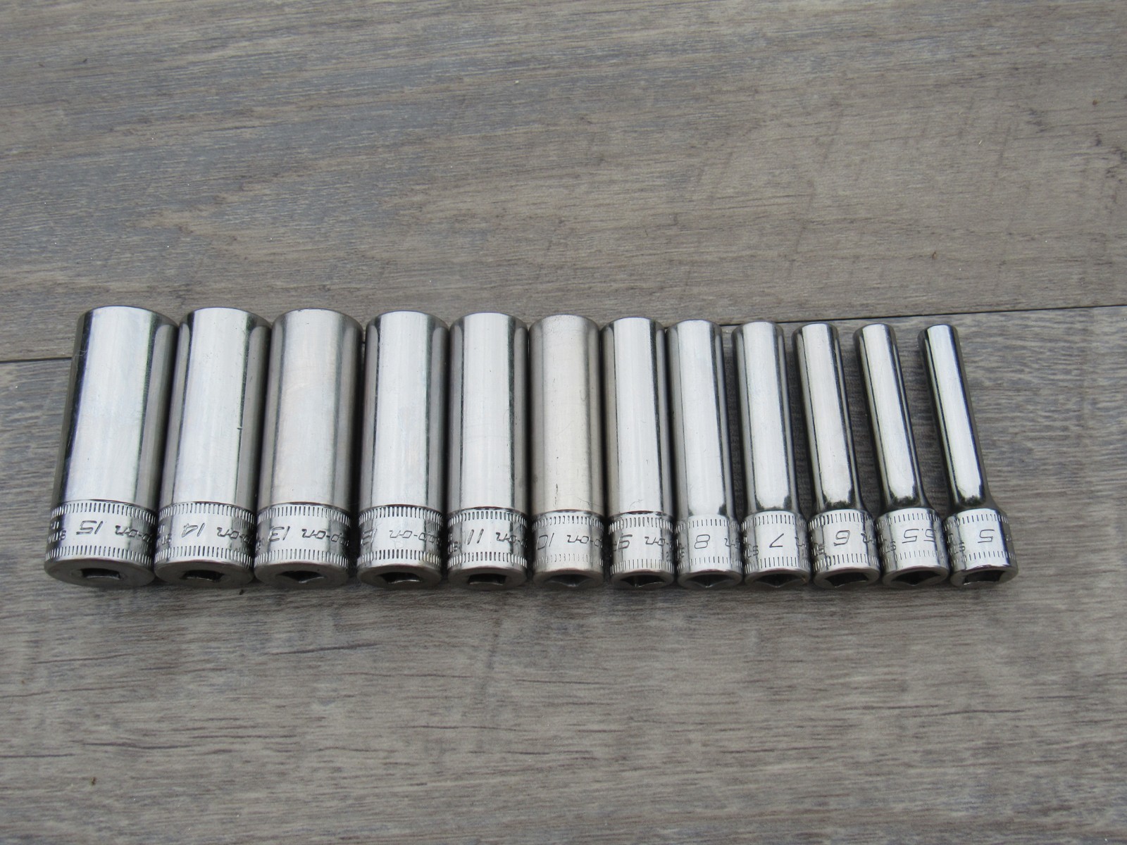 SNAP ON 12 PC 112STMMY 1/4″ METRIC 6 PT DEEP SOCKET SET 5MM – 15MMSTMM5 – STMM15