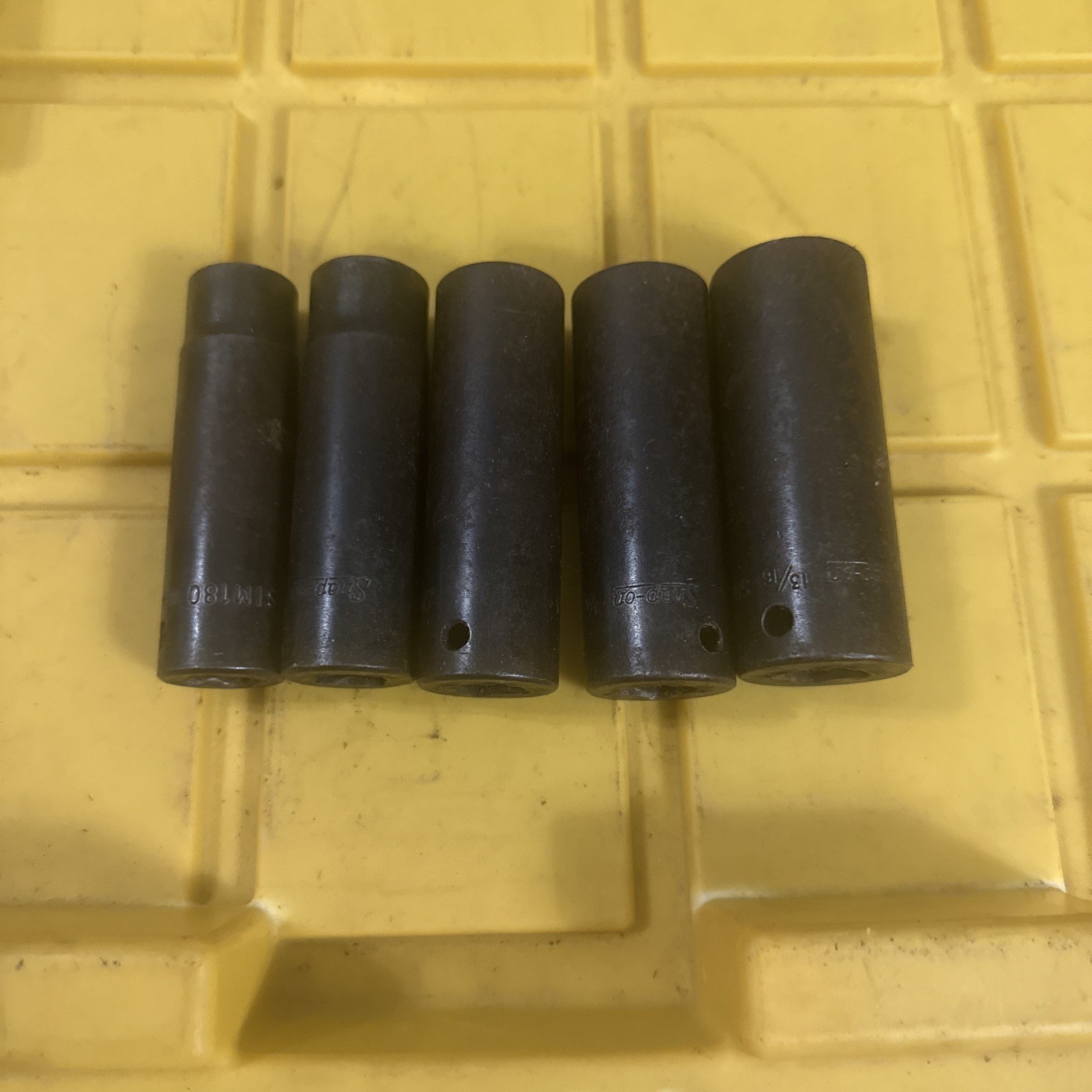 VTG Snap-On 5 Pc Deep Impact Socket Lot 1/2″ Drive 6 Point SAE USA