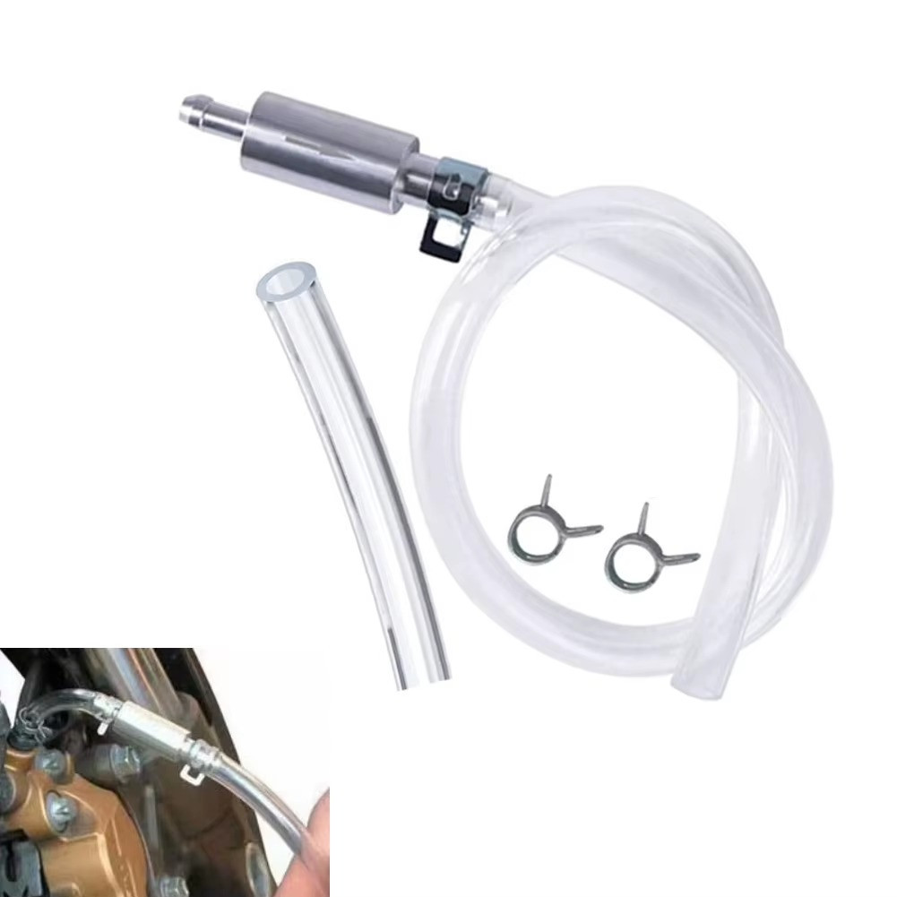 Brake Bleeder Hose, One Way Check Valve Tube Bleeding Tool Kit Silver US
