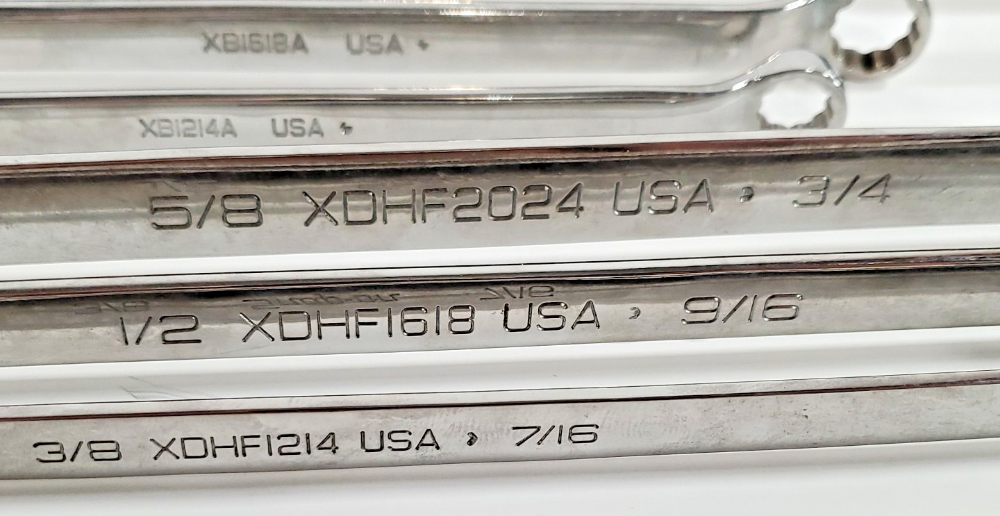 Snap-on Set Of 6 Double Box Wrenches 3 Flank 3/8 to 1 & 3 Offset 3/8 to 3/4