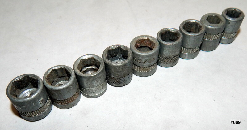 9 Pieces Matte Gray 1/4″ Hex Drive Sockets