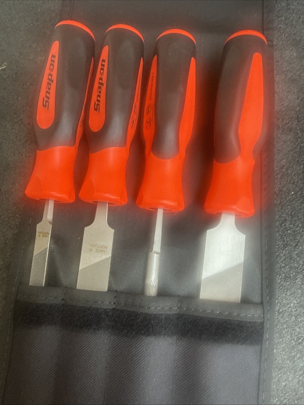 For Snap-on Tools USA NEW Orange 4pc Soft Grip Mixed File Set SGHBF500