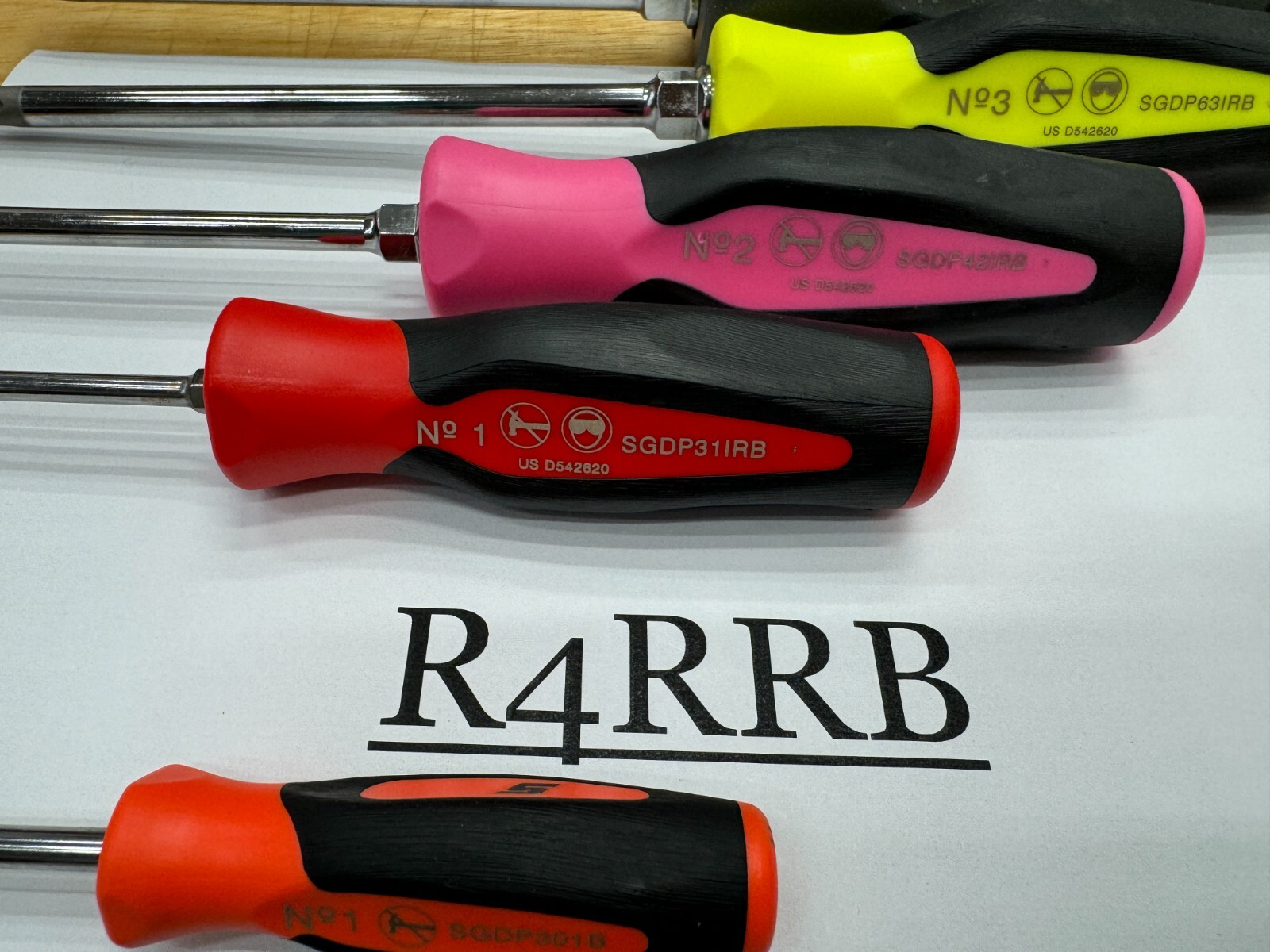 Snap-on Tools USA RARE 6pc COLOR MIX Soft Grip ALL PHILLIPS Screwdriver Lot Set