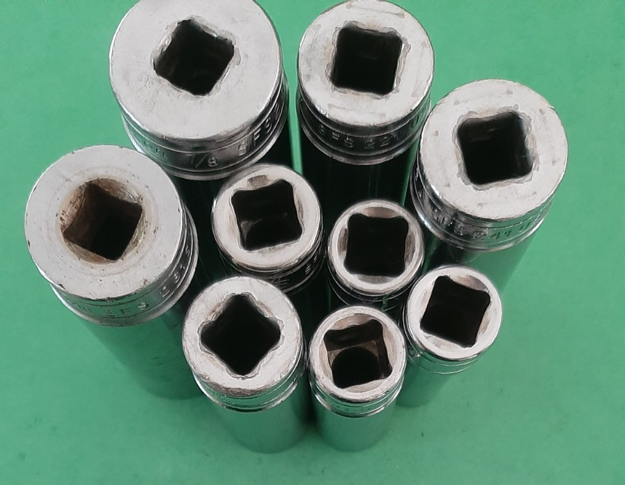 Snap-on 3/8″ Drive 9 PC 6pt Point Deep Socket Set 3/8″ to 7/8″ SFS121- SFS281
